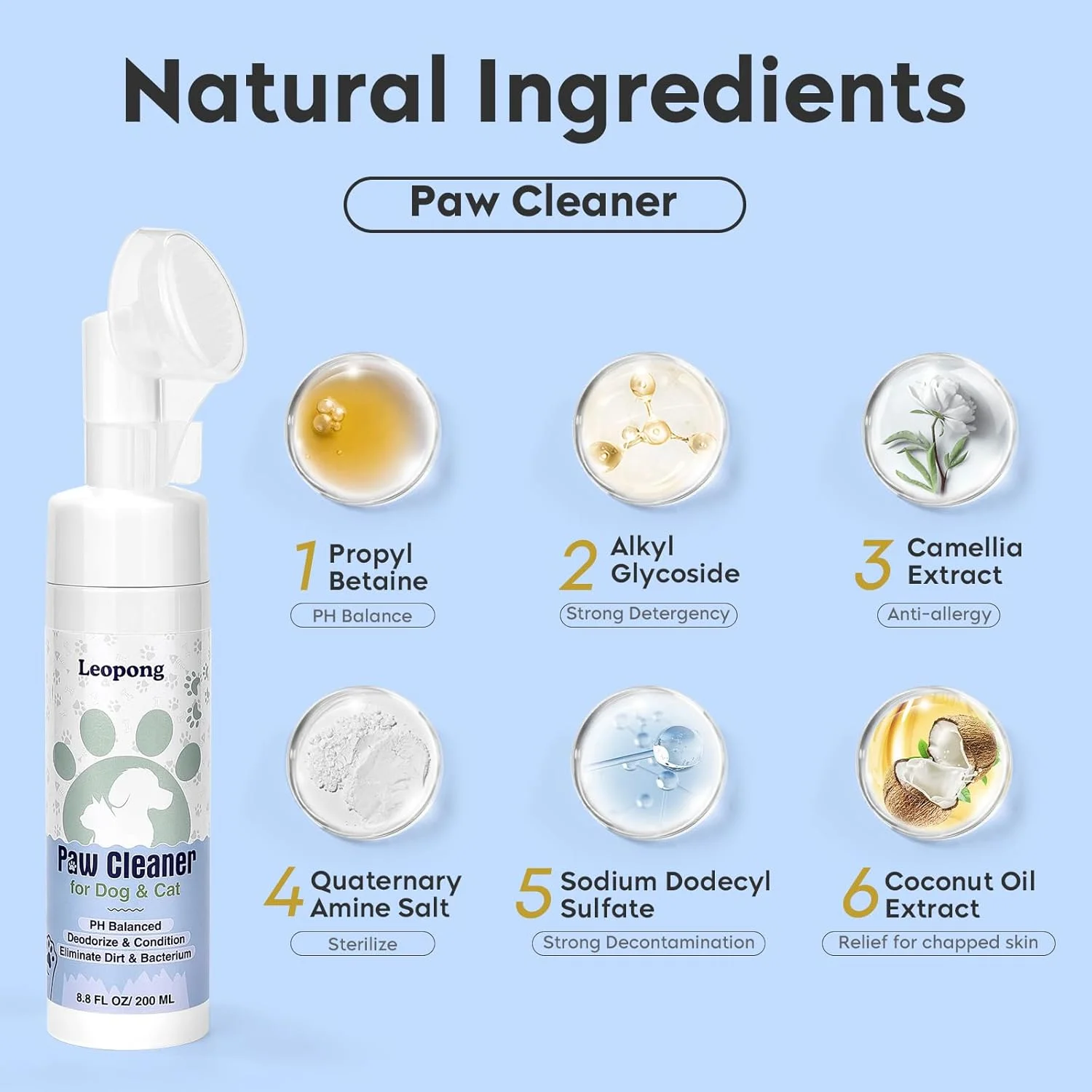 تمیز کننده پنجه سگ Leopong، مراقبت از شستشوی پنجه سگ برای نژادهای بزرگ، متوسط، کوچک و خیلی بزرگ، فوم بدون آب 2 عددی با اسکرابر سیلیکونی، تمیز کننده پنجه پای سگ و گربه