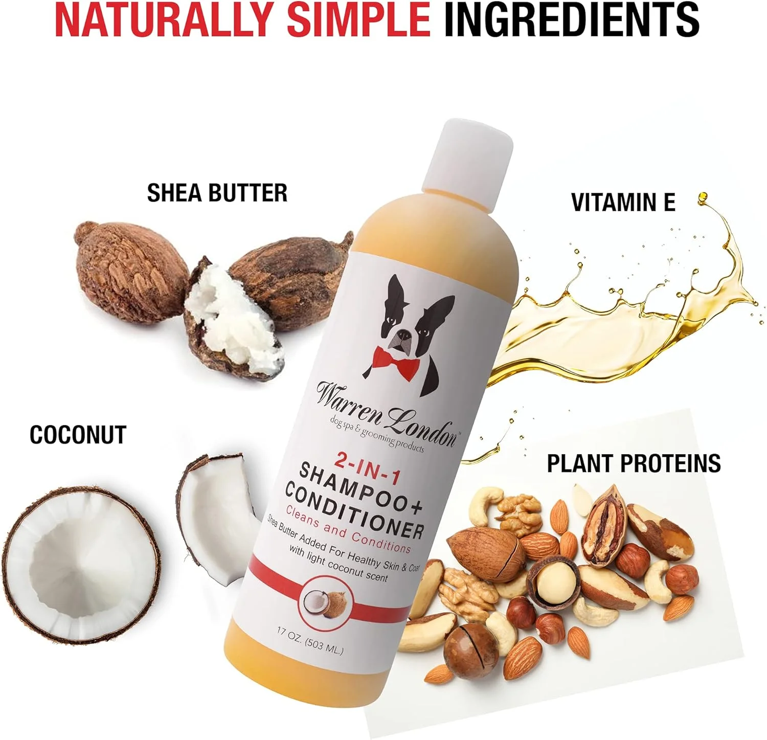 شامپو و نرم کننده 2 در 1 سگ وارن لندن، 473 میلی لیتر