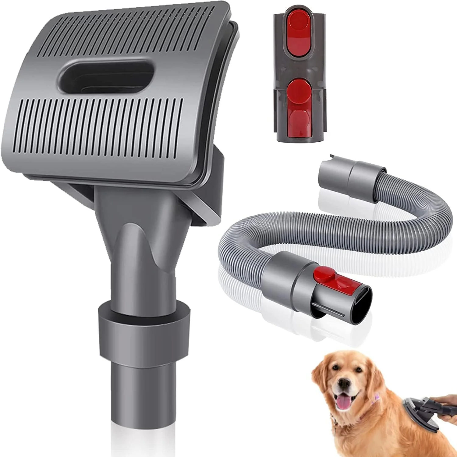 برس نظافت سگ Zertylre سازگار با Dyson V15 V11 V10 V8 V7 V6 به همراه شلنگ انعطاف پذیر، ابزار نظافت و برس مناسب برای سگ های مو بلند و متوسط