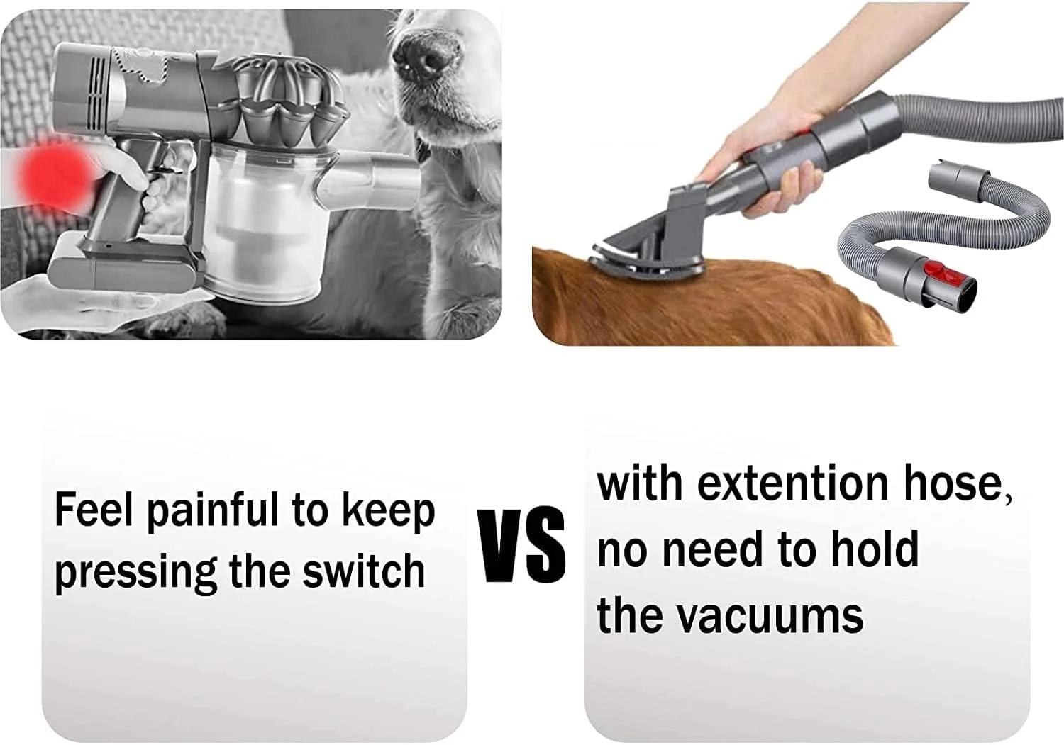 برس نظافت سگ Zertylre سازگار با Dyson V15 V11 V10 V8 V7 V6 به همراه شلنگ انعطاف پذیر، ابزار نظافت و برس مناسب برای سگ های مو بلند و متوسط