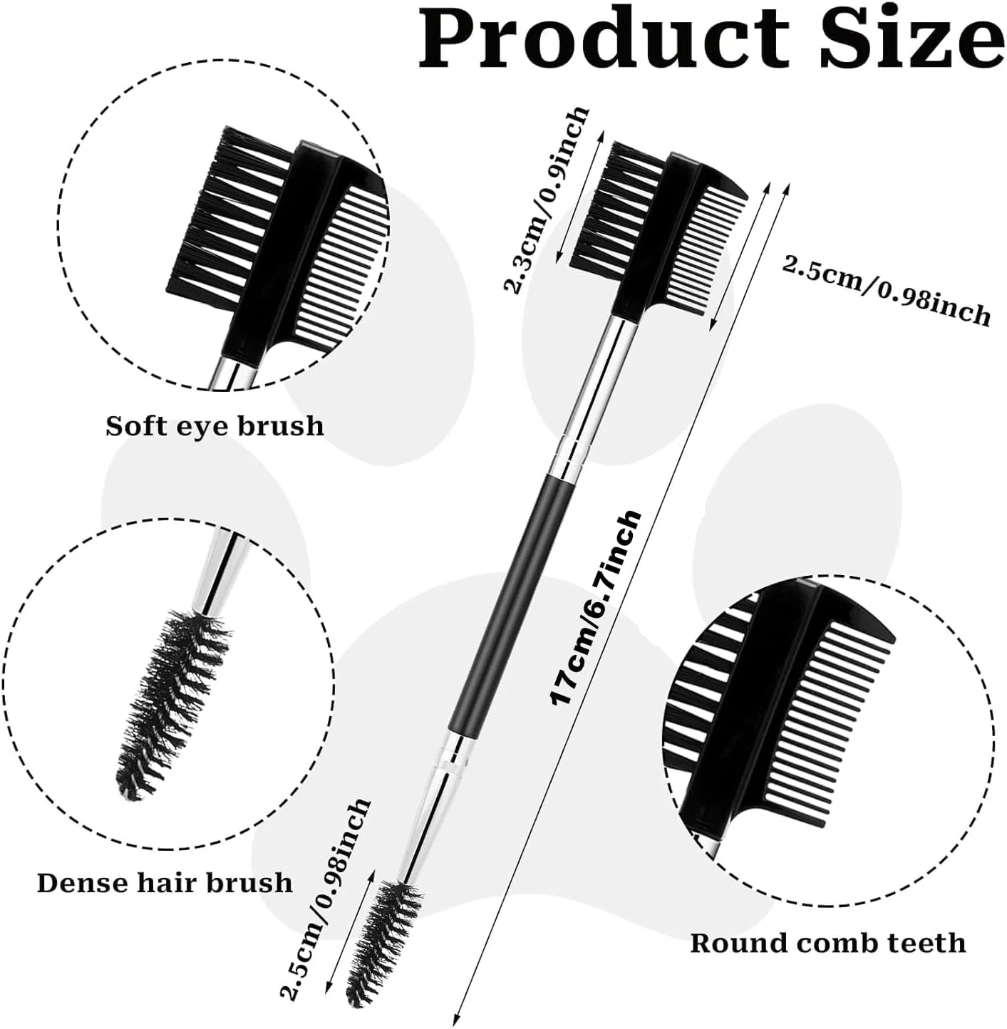 شانه پاک کننده لکه اشک سگ ZELLYA، 2 عدد - برس چشم دو سر برای تمیز کردن و نظافت - دو طرفه برای سگ ها و گربه ها (مشکی)