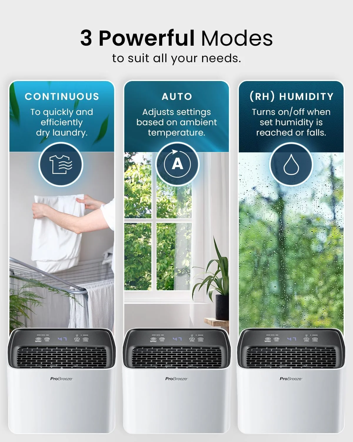 رطوبت گیر کمپرسوری 12 لیتری Pro Breeze با مخزن آب 2 لیتری، خشک کن لباس و سنسور رطوبت اتوماتیک - از بین برنده قابل حمل کپک با تایمر 24 ساعته برای رطوبت، کپک سیاه و میعان رطوبت گیر کمپرسوری 12 لیتری Pro Breeze با مخزن آب 2 لیتری، خشک کن لباس و سنسور رطوبت اتوماتیک - از بین برنده قابل حمل کپک با تایمر 24 ساعته برای رطوبت، کپک سیاه و میعان