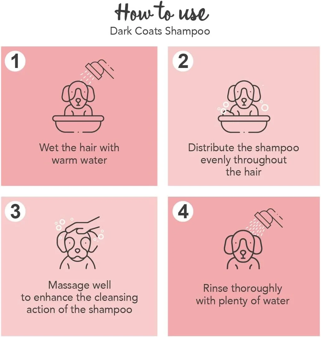 شامپو احیا کننده و براق کننده مو سگ YUUP! ایتالیا برای سگ های با پوشش مشکی، قرمز و تیره، ترکیب گیاهی انار و مو برای درخشش لوکس و رایحه تمیز و تازه