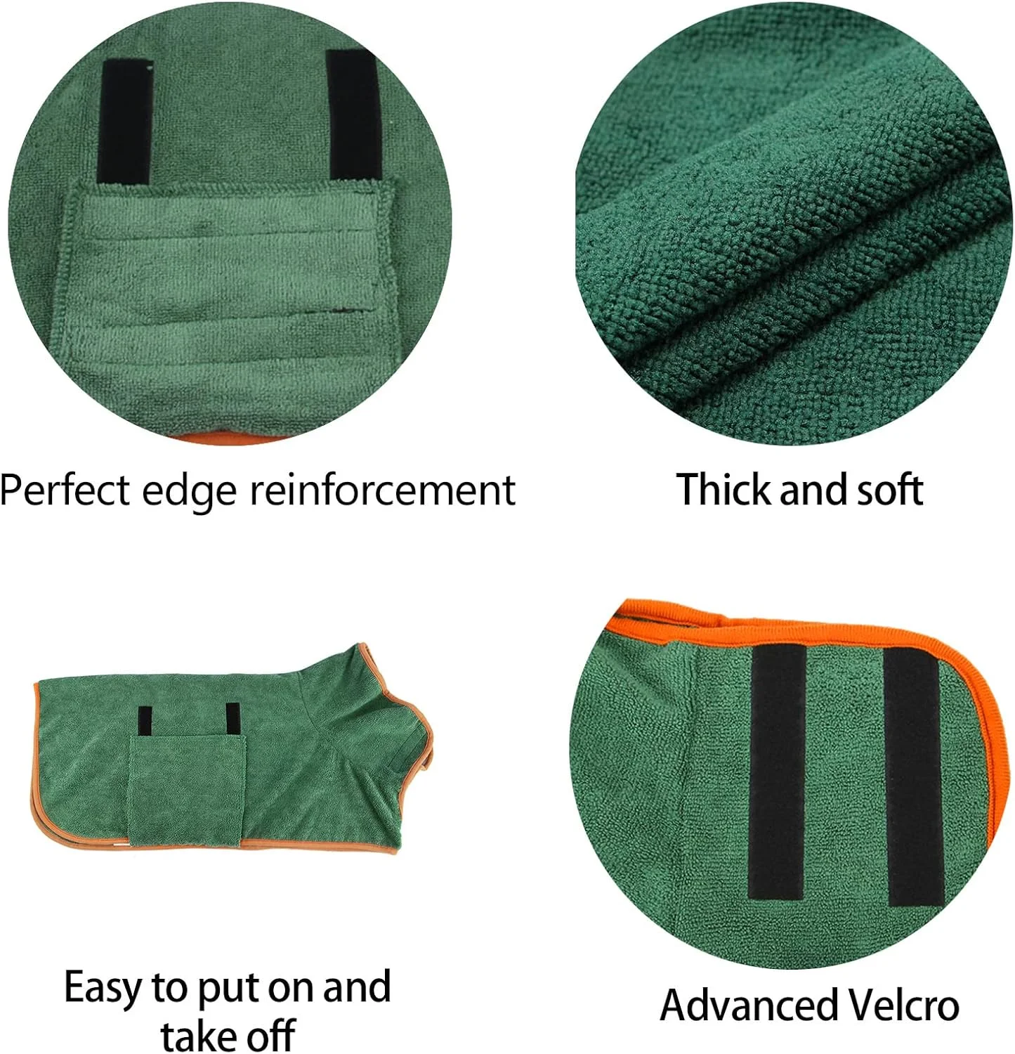 روپوش خشک کن سگ Yoyoxinfish، روپوش سگ با بست، حوله حمام سگ میکروفایبر، بسیار جاذب، یقه و کمر قابل تنظیم، حوله حیوانات خانگی با خشک شدن سریع و جذب رطوبت برای جلوگیری از ریزش موی حیوانات خانگی