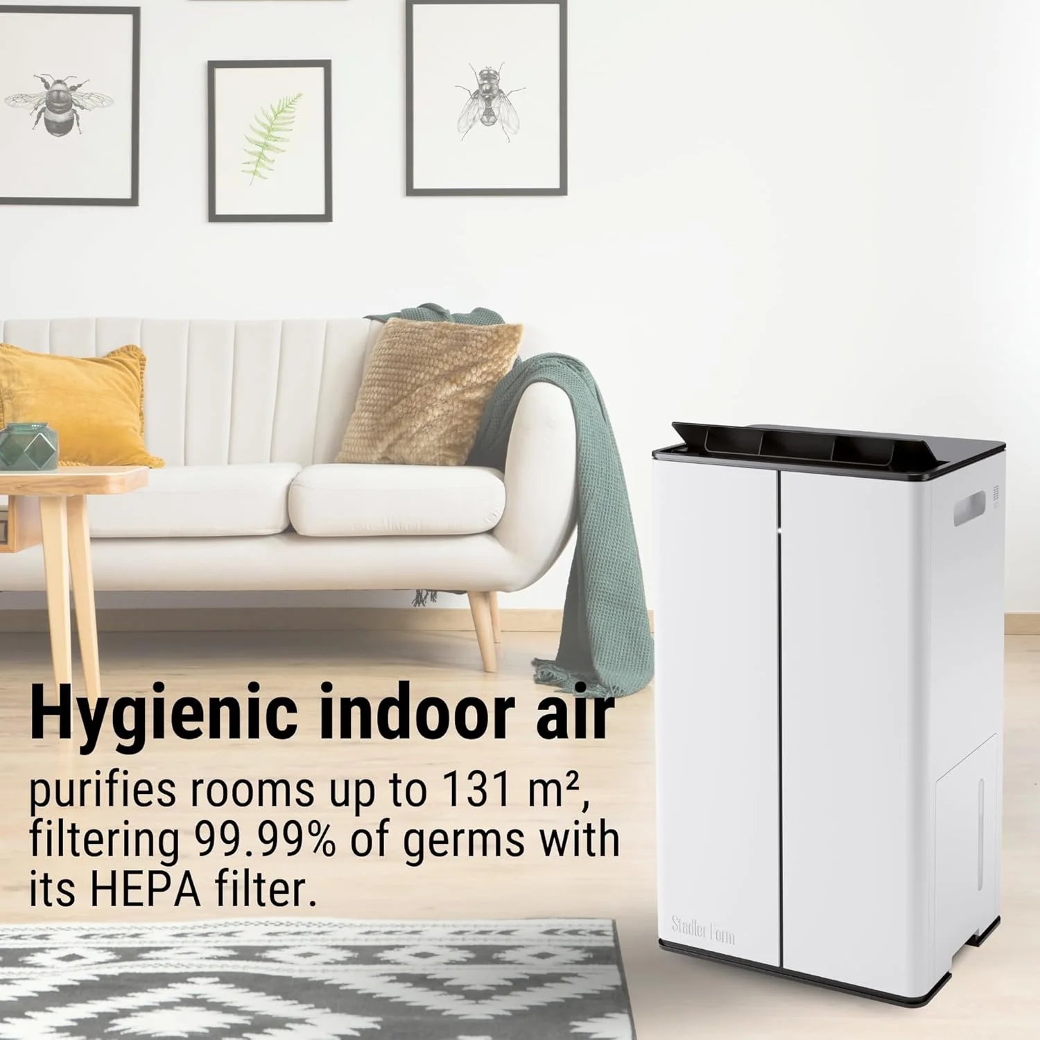 دستگاه رطوبت گیر و تصفیه کننده هوا استادلر فرم لوکاس پرو، عملکرد رطوبت زدایی 50 لیتر در 24 ساعت، برای اتاق های بزرگ تا 175 متر مربع، زیرزمین، حالت تصفیه هوا، فیلتر HEPA، وای فای، بی صدا، الکتریکی