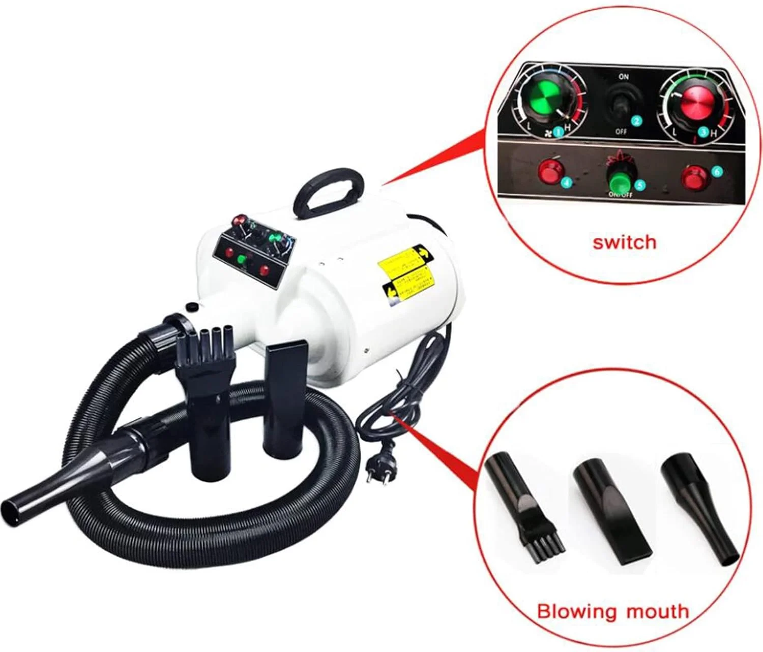 سشوار حیوانات خانگی 3400 واتی YUNZHIDUAN، سشوار نظافت سگ/گربه، دمنده موتور دوقلو، خشک کردن سریع، مناسب برای سگ های کوچک، متوسط و بزرگ سشوار حیوانات خانگی 3400 واتی YUNZHIDUAN، سشوار نظافت سگ/گربه، دمنده موتور دوقلو، خشک کردن سریع، مناسب برای سگ های کوچک، متوسط و بزرگ