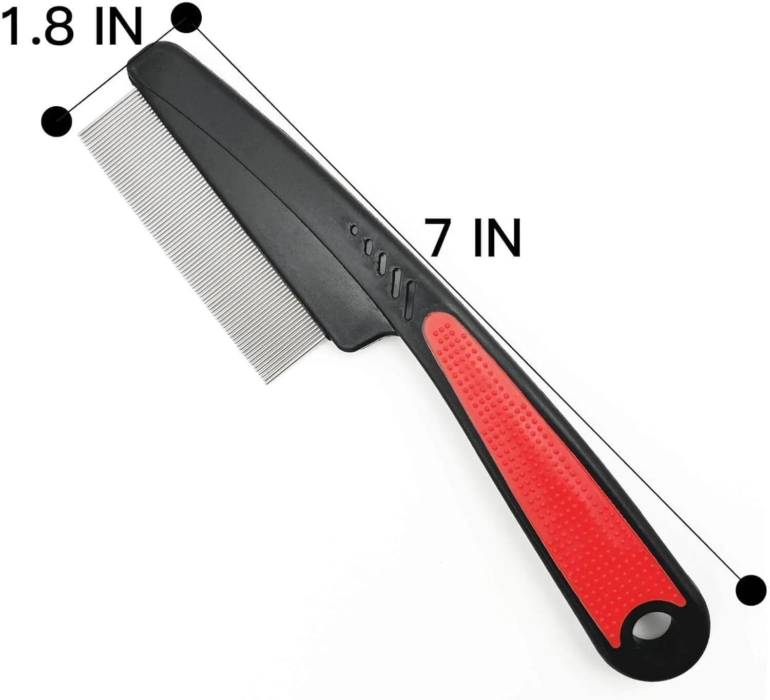 شانه کک یومفلان با دسته لاستیکی، شانه نظافت دندانه ریز برای سگ و گربه (قرمز)