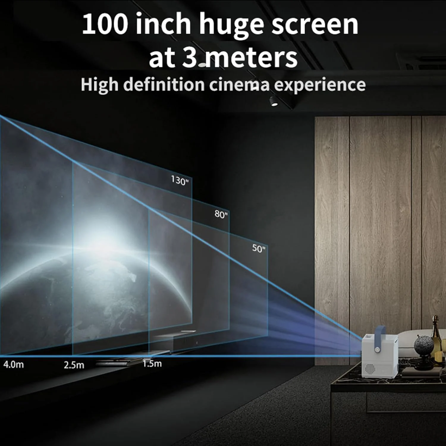 پروژکتور قابل حمل Labymos اندروید 9.0 با تجربه صفحه نمایش بزرگ و وضوح بالا و بلندگوی Hi-Fi - پروژکتور خود را به یک مرکز سرگرمی هوشمند تبدیل کنید