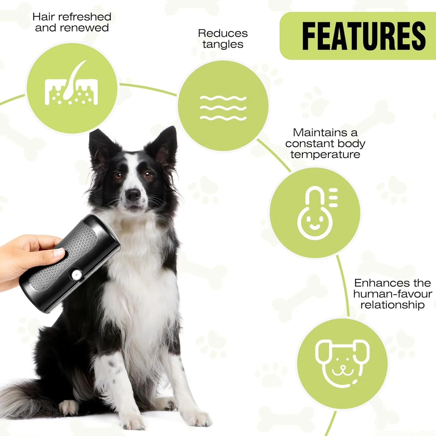 برس نظافت حیوانات خانگی YAOZUP Groomify، برس Mr Waggy Tails، برس سگ برای سگ ها و گربه ها، شانه موزدایی حیوانات خانگی، شانه های نظافت