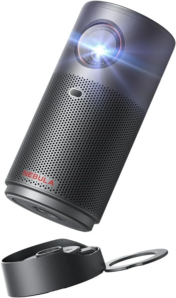 پروژکتور NEBULA Capsule Air Google TV، نتفلیکس دارای مجوز رسمی، پروژکتور مینی هوشمند 720p با Wi-Fi، 2-4 ساعت پخش، نمایشگر 100 اینچی، Dolby Digital، فوق العاده قابل حمل برای هر فضا پروژکتور NEBULA Capsule Air Google TV، نتفلیکس دارای مجوز رسمی، پروژکتور مینی هوشمند 720p با Wi-Fi، 2-4 ساعت پخش، نمایشگر 100 اینچی، Dolby Digital، فوق العاده قابل حمل برای هر فضا