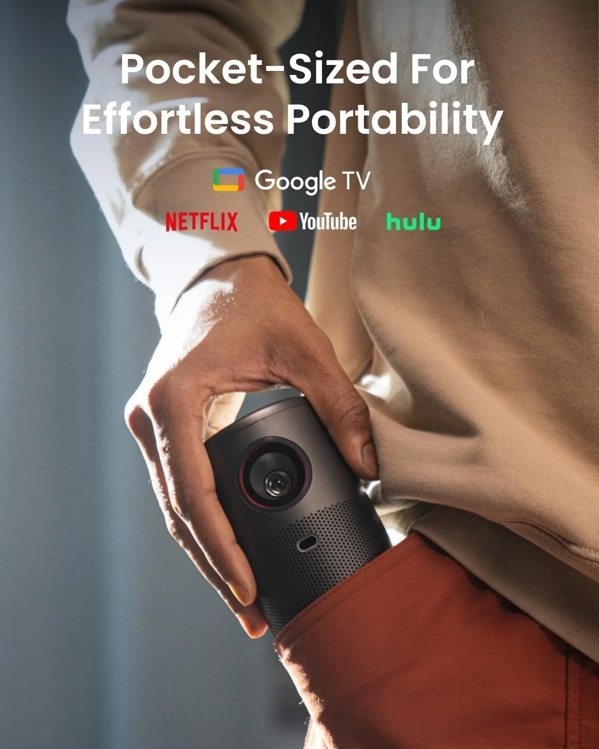 پروژکتور NEBULA Capsule Air Google TV، نتفلیکس دارای مجوز رسمی، پروژکتور مینی هوشمند 720p با Wi-Fi، 2-4 ساعت پخش، نمایشگر 100 اینچی، Dolby Digital، فوق العاده قابل حمل برای هر فضا پروژکتور NEBULA Capsule Air Google TV، نتفلیکس دارای مجوز رسمی، پروژکتور مینی هوشمند 720p با Wi-Fi، 2-4 ساعت پخش، نمایشگر 100 اینچی، Dolby Digital، فوق العاده قابل حمل برای هر فضا