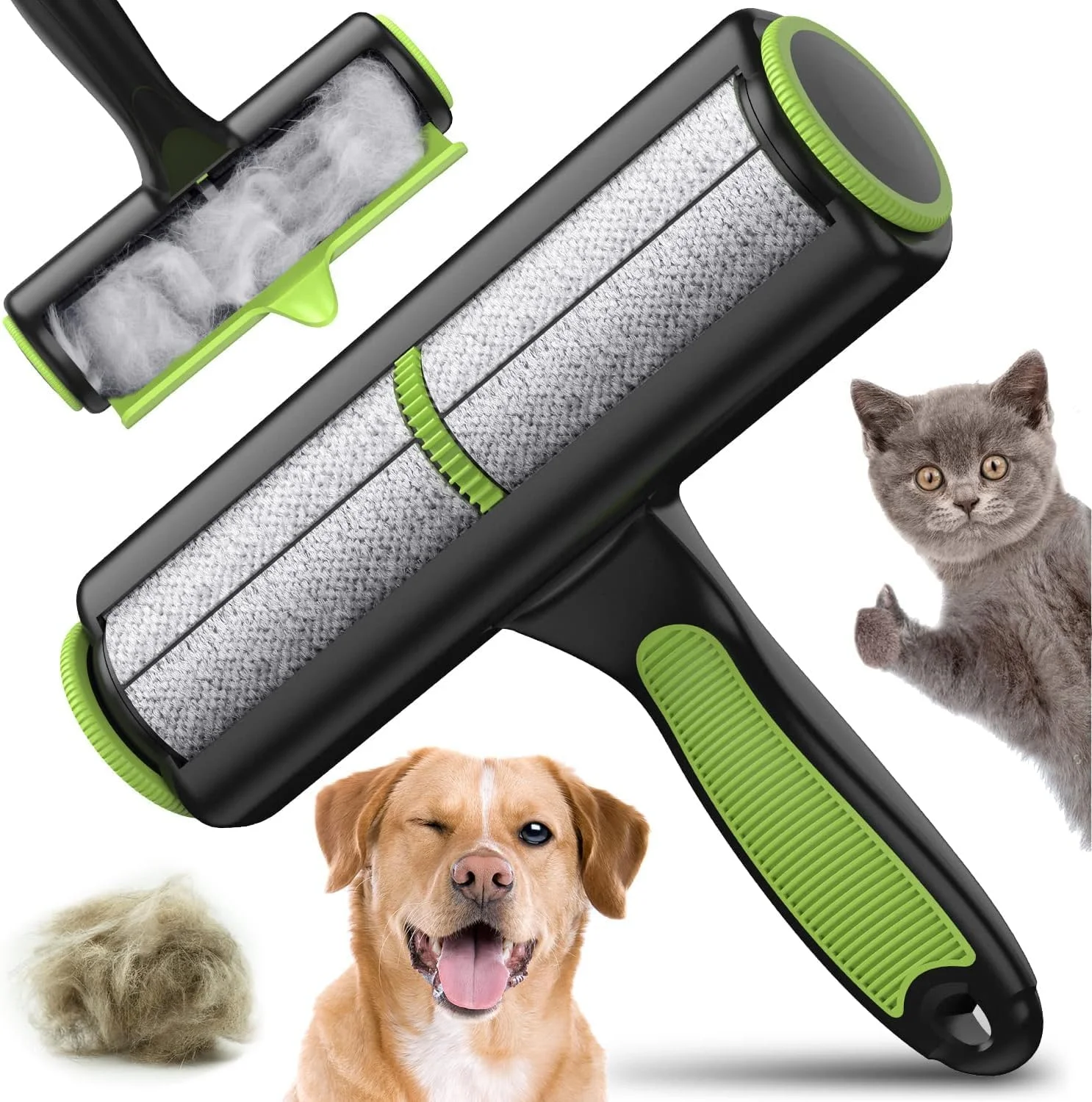 مو جمع کن موی حیوانات خانگی YHRY، غلتک پرزگیر چندبار مصرف، مو جمع کن موی گربه و سگ برای مبلمان فرش مبل، پرزگیر قابل حمل، لوازم ضروری حیوانات خانگی ابزار حذف موی چند سطحی برای ماشین