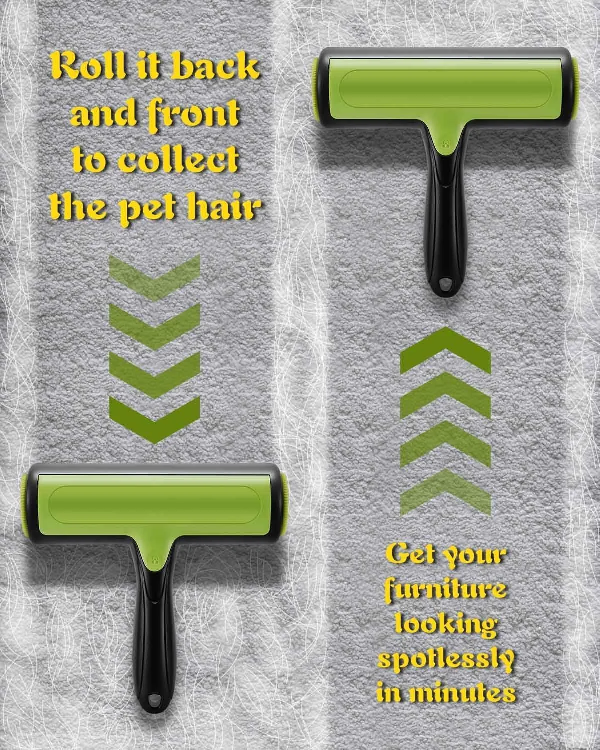 مو جمع کن موی حیوانات خانگی YHRY، غلتک پرزگیر چندبار مصرف، مو جمع کن موی گربه و سگ برای مبلمان فرش مبل، پرزگیر قابل حمل، لوازم ضروری حیوانات خانگی ابزار حذف موی چند سطحی برای ماشین