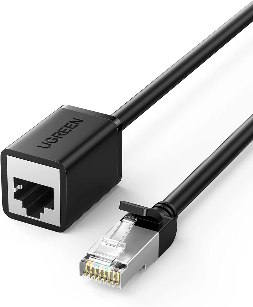 کابل افزایش طول اترنت UGREEN، کابل نر به ماده Cat6 RJ45، کانکتور پچ کورد شبکه شیلددار سازگار برای سوئیچ، مودم، پچ پنل، روتر، کامپیوتر، لپ تاپ، پرینتر شبکه (2 متری)