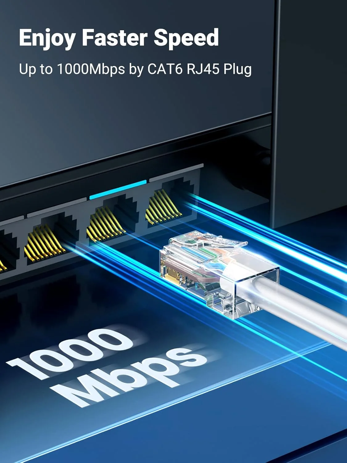 اتصالدهنده RJ45 UGREEN Cat6، بسته 50 عددی، پلاگ غیر عبوری RJ45، اتصالدهنده کریمپ کابل اترنت، اتصالدهنده کریمپ بدون شیلد کریستالی، پلاگ شبکه با روکش طلا برای سیم مفتولی و کابل استاندارد اتصالدهنده RJ45 UGREEN Cat6، بسته 50 عددی، پلاگ غیر عبوری RJ45، اتصالدهنده کریمپ کابل اترنت، اتصالدهنده کریمپ بدون شیلد کریستالی، پلاگ شبکه با روکش طلا برای سیم مفتولی و کابل استاندارد