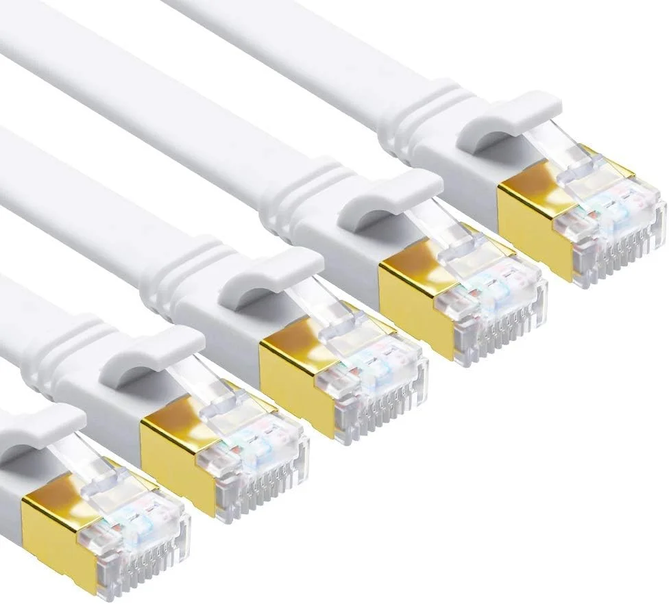 کابل اترنت CAT 8، بسته 5 عددی 4.5 متری تخت CAT8، کابل شبکه اینترنت LAN پرسرعت 40 گیگابیت بر ثانیه 2000 مگاهرتز 26AWG SFTP با RJ45 روکش طلا برای بازی، روتر، مودم، PS5، PS4 (4.5 متر / بسته 5 عددی / سفید) کابل اترنت CAT 8، بسته 5 عددی 4.5 متری تخت CAT8، کابل شبکه اینترنت LAN پرسرعت 40 گیگابیت بر ثانیه 2000 مگاهرتز 26AWG SFTP با RJ45 روکش طلا برای بازی، روتر، مودم، PS5، PS4 (4.5 متر / بسته 5 عددی / سفید)