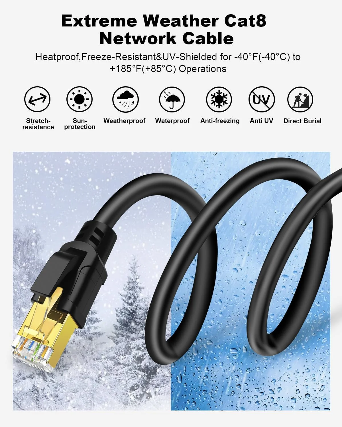 کابل اترنت CAT 8 طول 4.5 متر (بسته 5 عددی) سرعت فوق العاده بالا 40 گیگابیت بر ثانیه 2000 مگاهرتز SFTP 26AWG کابل شبکه اینترنت LAN با کانکتور RJ45 روکش طلا برای مودم روترهای گیمینگ کامپیوتر (4.5 متر/بسته 5 عددی/مشکی) کابل اترنت CAT 8 طول 4.5 متر (بسته 5 عددی) سرعت فوق العاده بالا 40 گیگابیت بر ثانیه 2000 مگاهرتز SFTP 26AWG کابل شبکه اینترنت LAN با کانکتور RJ45 روکش طلا برای مودم روترهای گیمینگ کامپیوتر (4.5 متر/بسته 5 عددی/مشکی)