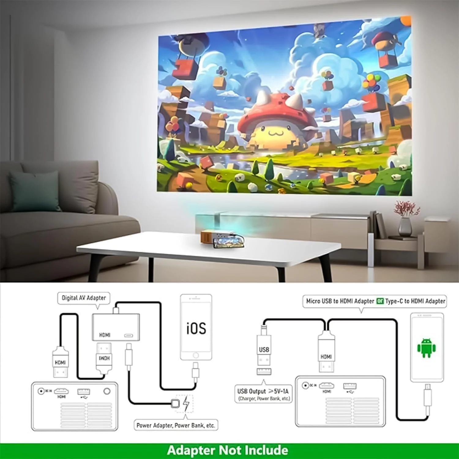 پروژکتور مینی Trend Nest، پروژکتور قابل حمل برای کارتون، هدیه کودکان، پروژکتور فیلم در فضای باز، پروژکتور ویدئویی LED Pico برای سینمای خانگی با رابط های HDMI USB و کنترل از راه دور پروژکتور مینی Trend Nest، پروژکتور قابل حمل برای کارتون، هدیه کودکان، پروژکتور فیلم در فضای باز، پروژکتور ویدئویی LED Pico برای سینمای خانگی با رابط های HDMI USB و کنترل از راه دور