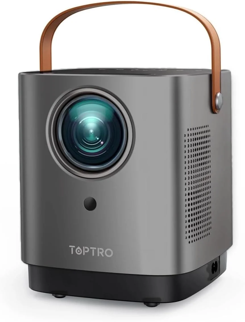 پروژکتور TOPTRO [فوکوس الکتریکی] 5G WiFi بلوتوث، پروژکتور کوچک TR23 با پشتیبانی از 1080P، 15000 لومن، کیستون 4D/4P و زوم، جدیدترین پروژکتور قابل حمل ضد گرد و غبار، پروژکتور فضای باز برای iOS/Android/PS5