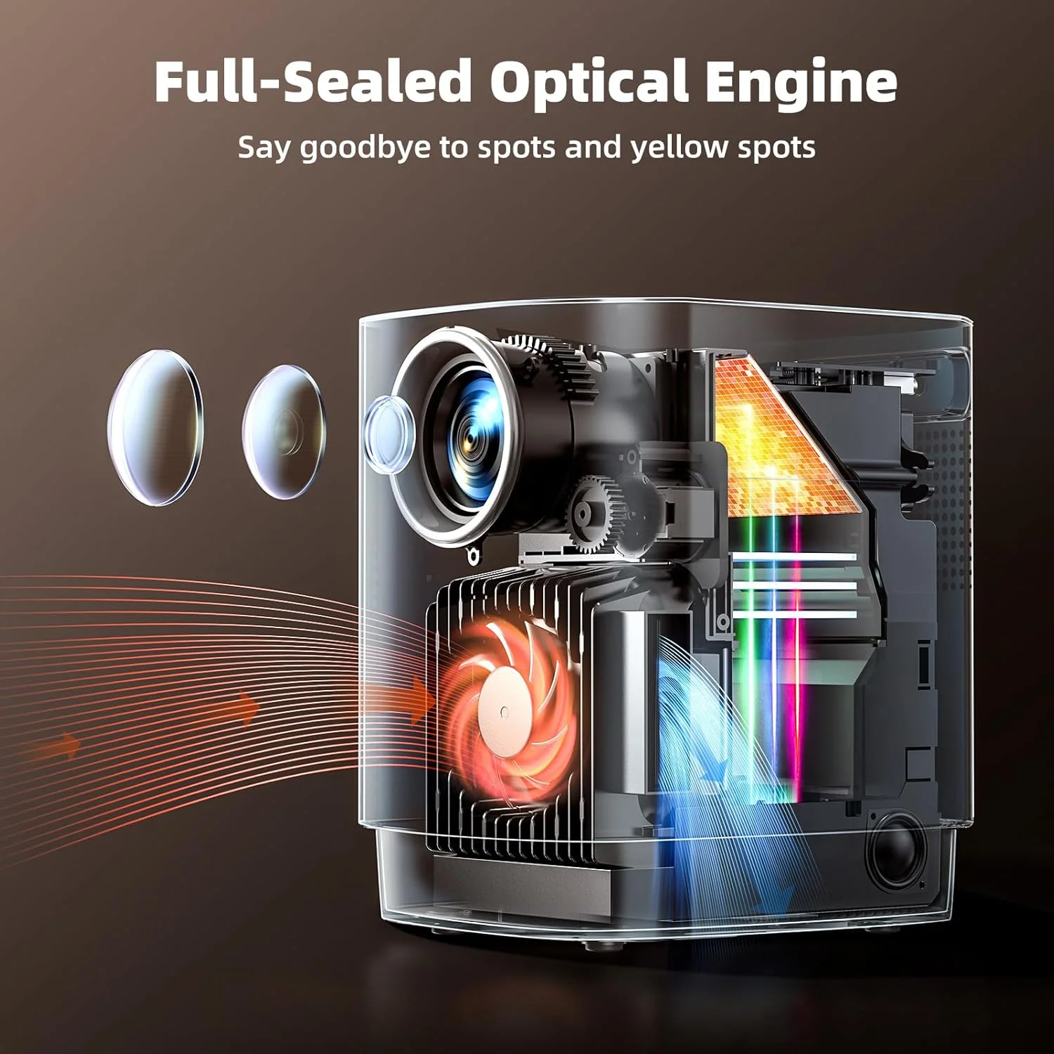 پروژکتور TOPTRO [فوکوس الکتریکی] 5G WiFi بلوتوث، پروژکتور کوچک TR23 با پشتیبانی از 1080P، 15000 لومن، کیستون 4D/4P و زوم، جدیدترین پروژکتور قابل حمل ضد گرد و غبار، پروژکتور فضای باز برای iOS/Android/PS5