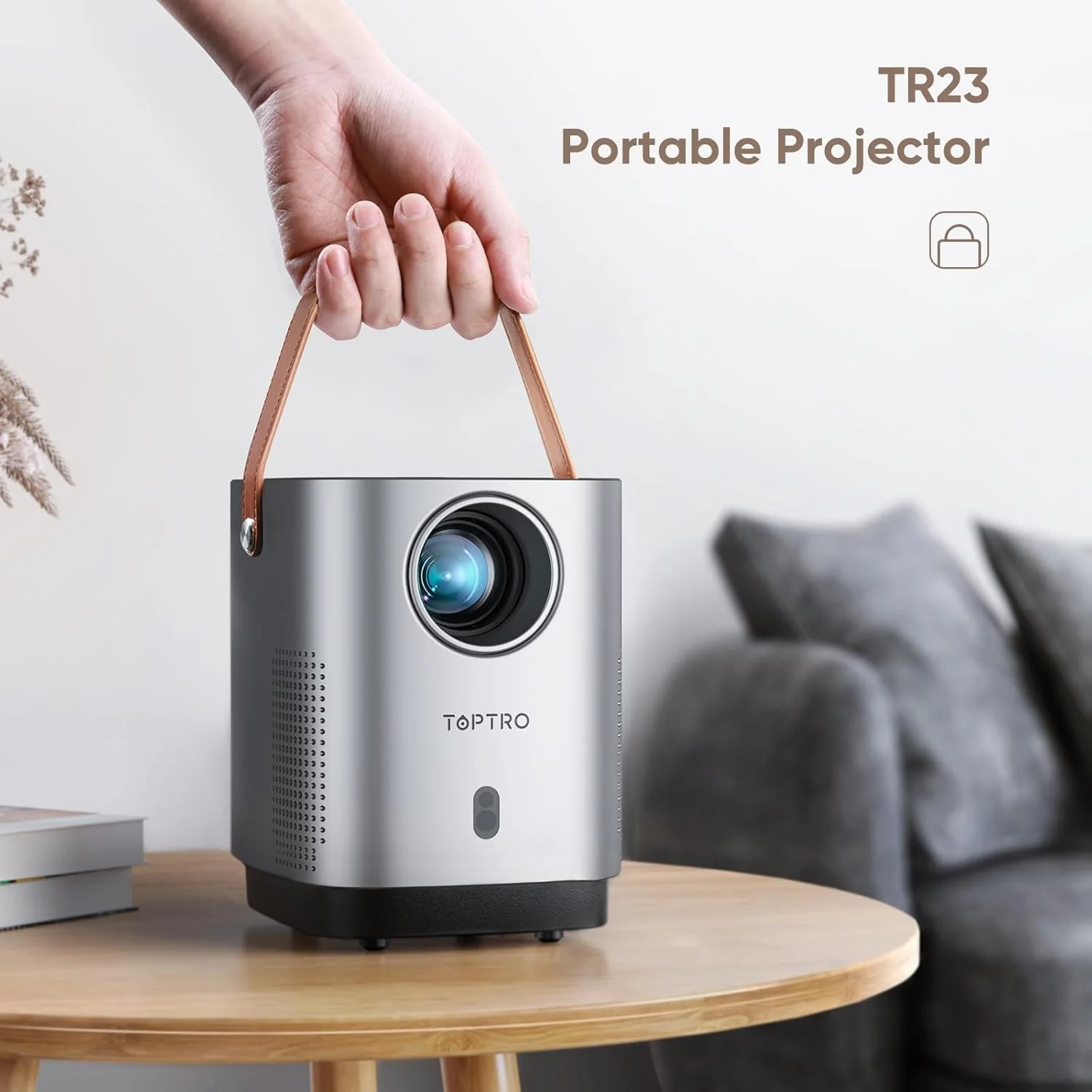 پروژکتور TOPTRO [فوکوس الکتریکی] 5G WiFi بلوتوث، پروژکتور کوچک TR23 با پشتیبانی از 1080P، 15000 لومن، کیستون 4D/4P و زوم، جدیدترین پروژکتور قابل حمل ضد گرد و غبار، پروژکتور فضای باز برای iOS/Android/PS5