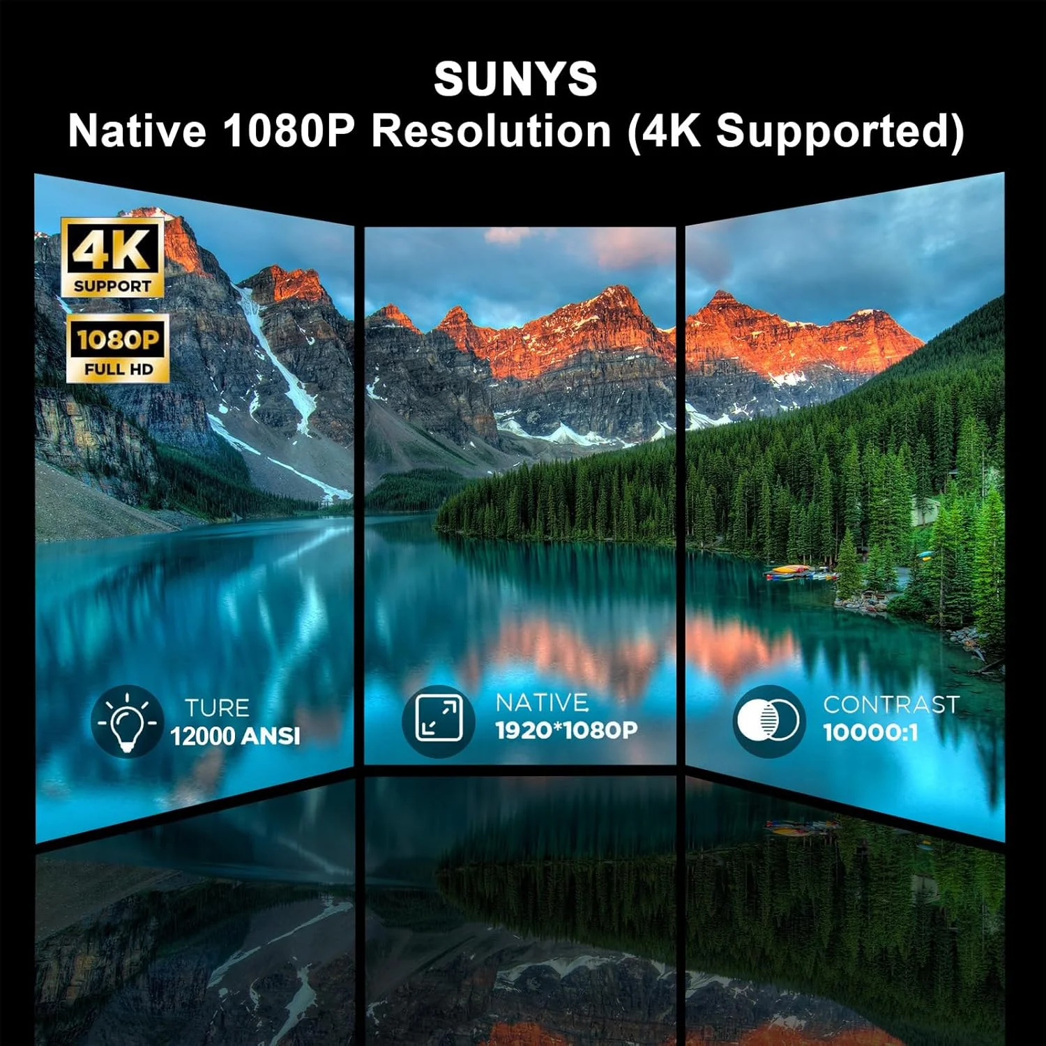 پروژکتور وای فای 5G Sunys با سیستم عامل اندروید، پروژکتور HD 1080P واقعی 12000 لومن، پروژکتور تلفن برای IOS و اندروید، سازگار با کیف قابل حمل و سه پایه، پشتیبانی از HDMI/USB/PC/TV Stick/Switch، سفید پروژکتور وای فای 5G Sunys با سیستم عامل اندروید، پروژکتور HD 1080P واقعی 12000 لومن، پروژکتور تلفن برای IOS و اندروید، سازگار با کیف قابل حمل و سه پایه، پشتیبانی از HDMI/USB/PC/TV Stick/Switch، سفید