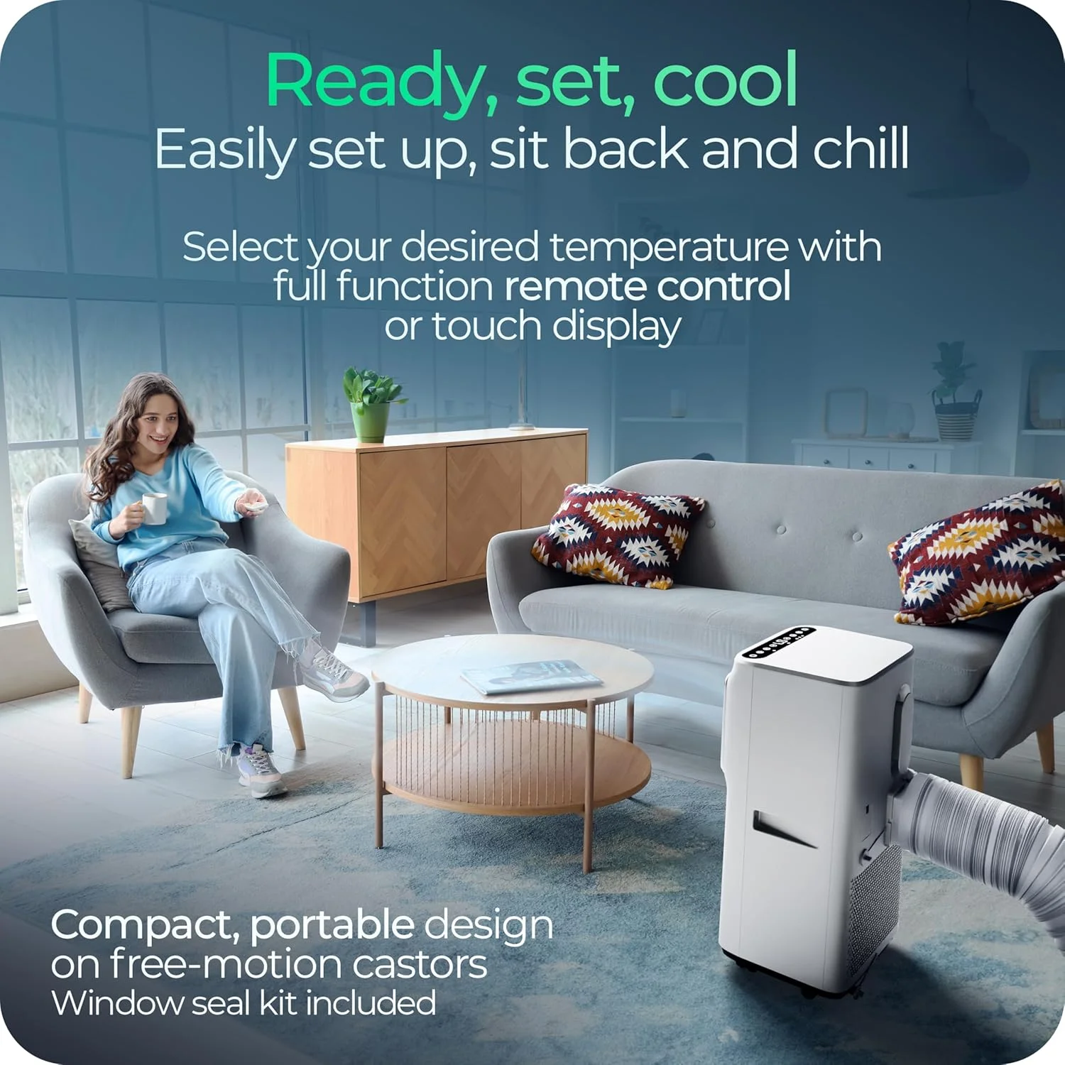 دستگاه تهویه مطبوع 4 در 1 Avalla S-550 قابل حمل و رطوبت گیر 20 لیتری - ایده آل برای پوشش اتاق بزرگ - خنک کننده قدرتمند 7000BTU با هزینه های عملیاتی کم، تایمر 24 ساعته، حالت خواب، کنترل از راه دور و کیت پنجره دستگاه تهویه مطبوع 4 در 1 Avalla S-550 قابل حمل و رطوبت گیر 20 لیتری - ایده آل برای پوشش اتاق بزرگ - خنک کننده قدرتمند 7000BTU با هزینه های عملیاتی کم، تایمر 24 ساعته، حالت خواب، کنترل از راه دور و کیت پنجره