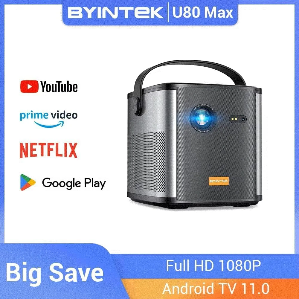 پروژکتور سینمای سه بعدی 4K مدل U80 Max اندروید 11.0 وای فای مینی قابل حمل 1080P سینمای خانگی پروژکتور ویدئویی DLP با باتری پروژکتور سینمای سه بعدی 4K مدل U80 Max اندروید 11.0 وای فای مینی قابل حمل 1080P سینمای خانگی پروژکتور ویدئویی DLP با باتری