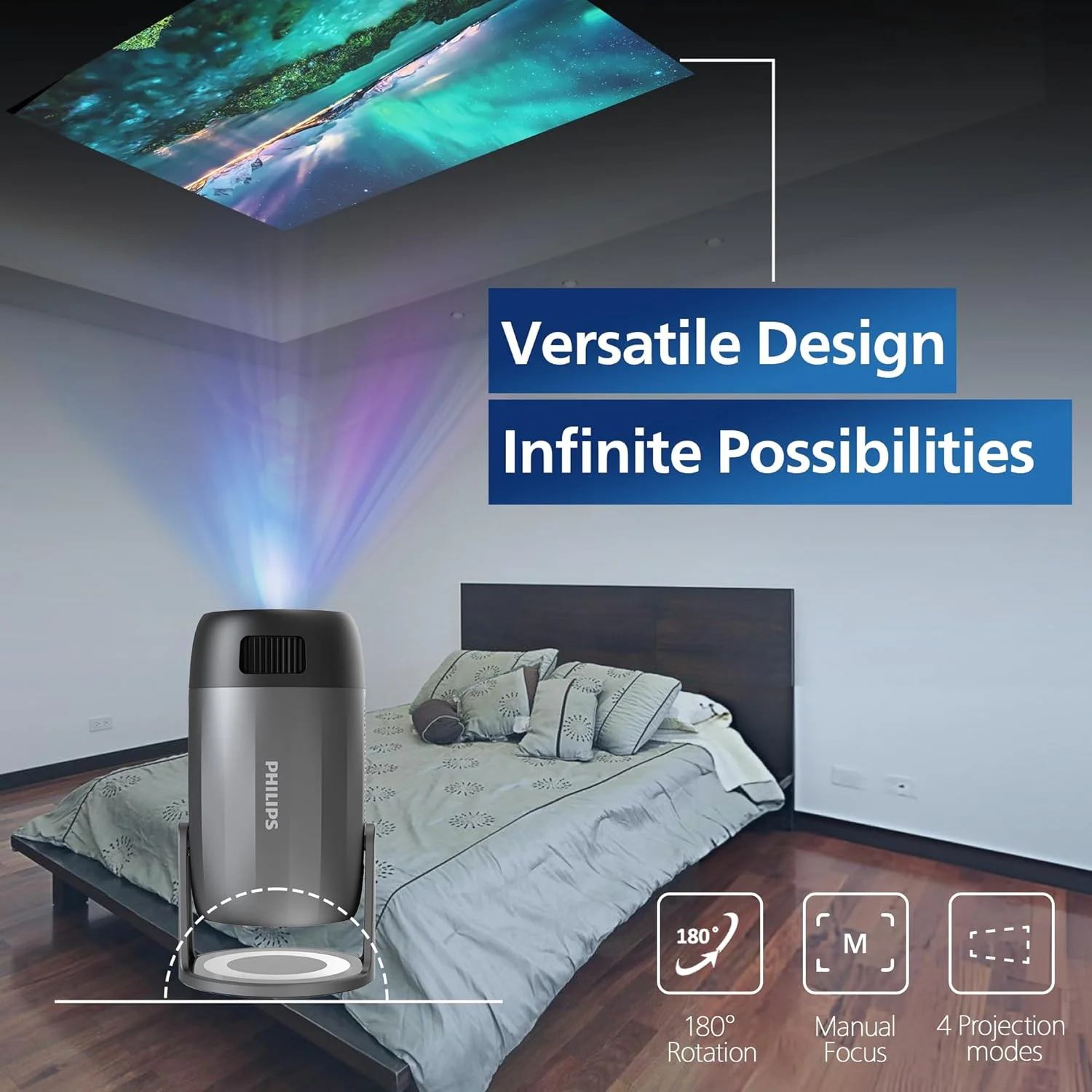 پروژکتور سینمای خانگی فیلیپس مدل Neopix 150، Full HD 1920 x 1080p، چرخش 180 درجه، منبع نور LED، حالت Mirror، WLAN 6، صدای استریو 2 x 3 وات، مشکی پروژکتور سینمای خانگی فیلیپس مدل Neopix 150، Full HD 1920 x 1080p، چرخش 180 درجه، منبع نور LED، حالت Mirror، WLAN 6، صدای استریو 2 x 3 وات، مشکی