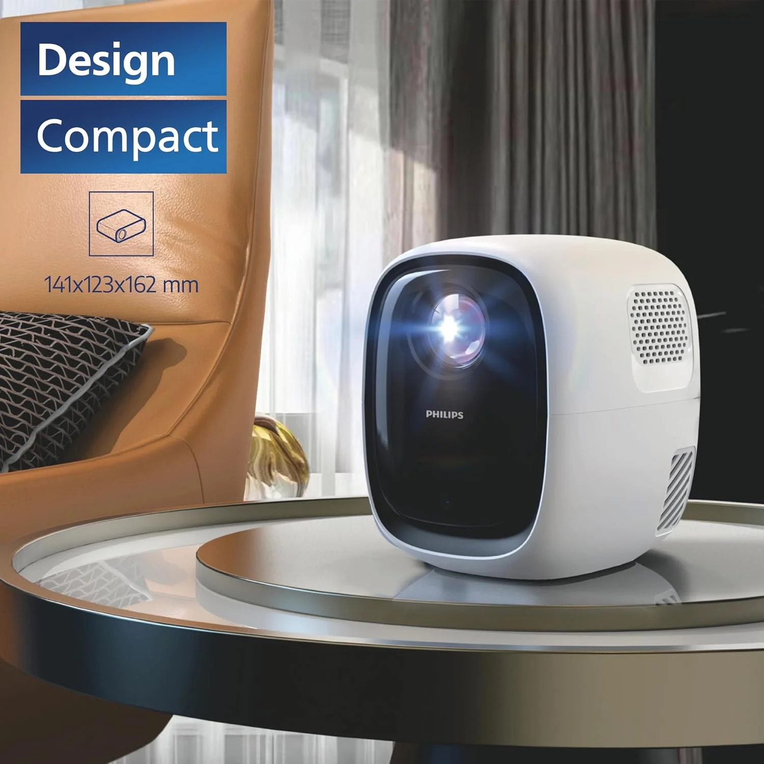 پروژکتور ویدئویی سینمای خانگی فیلیپس NeoPix 130، تصحیح پیشرفته تصویر، Full HD 720p، منبع نور LED پیشرفته، حالت آینه Wi-Fi، صدای استریو، سیستم عامل متصل، سفید پروژکتور ویدئویی سینمای خانگی فیلیپس NeoPix 130، تصحیح پیشرفته تصویر، Full HD 720p، منبع نور LED پیشرفته، حالت آینه Wi-Fi، صدای استریو، سیستم عامل متصل، سفید