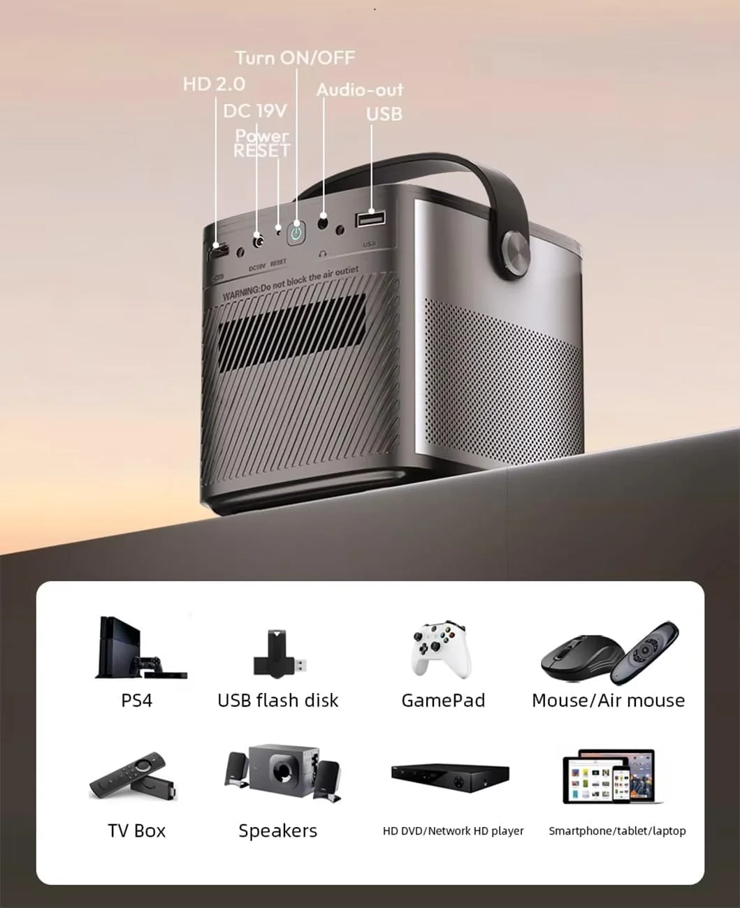 پروژکتور سینمای سه بعدی 4K مدل U80 Max اندروید 11.0 وای فای مینی قابل حمل 1080P سینمای خانگی پروژکتور ویدئویی DLP با باتری پروژکتور سینمای سه بعدی 4K مدل U80 Max اندروید 11.0 وای فای مینی قابل حمل 1080P سینمای خانگی پروژکتور ویدئویی DLP با باتری