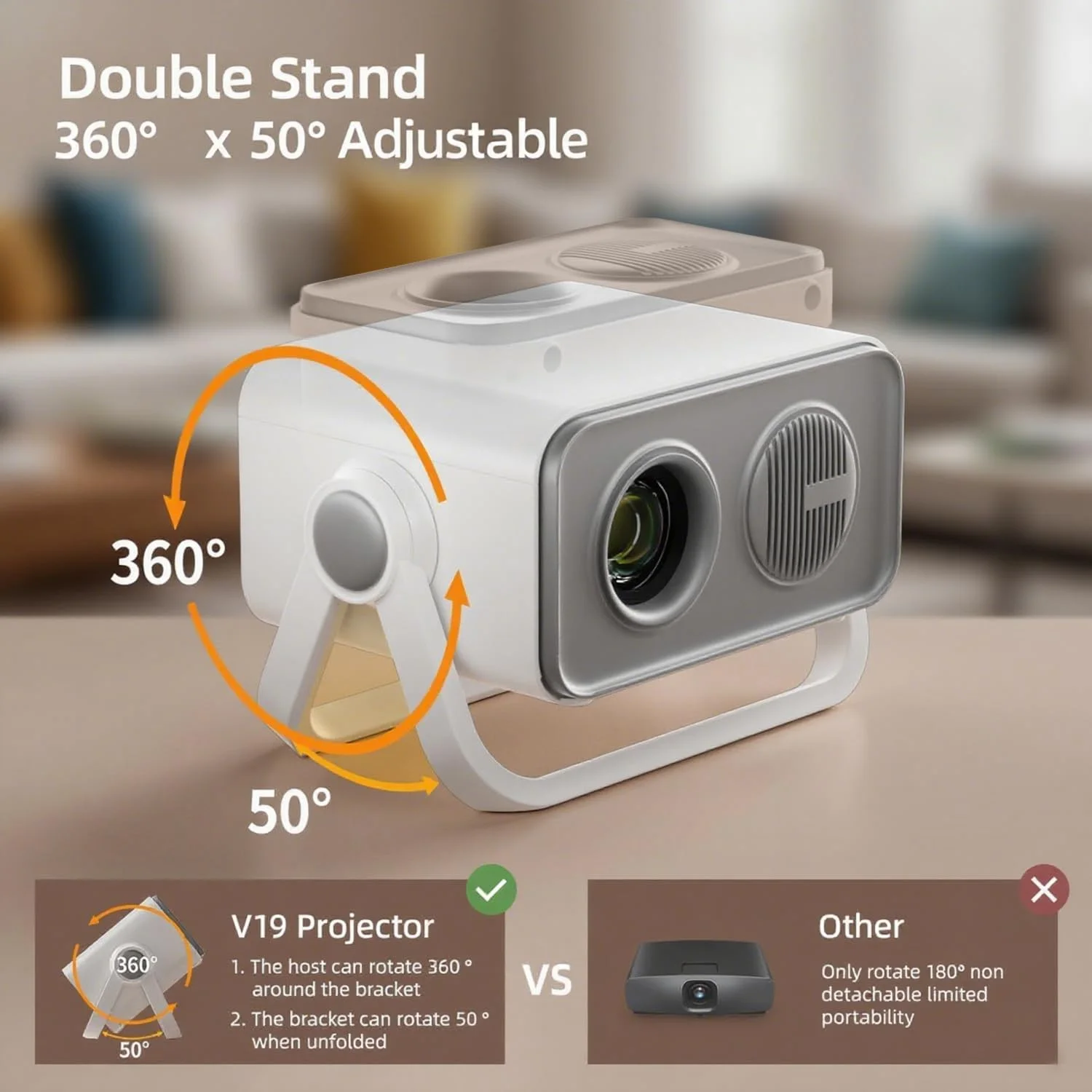 پروژکتور قابل حمل مینی با قابلیت تنظیم 360 درجه و پایه دوگانه، فوکوس الکتریکی خودکار AI و اصلاح کیستون، بلوتوث 5.0، پشتیبانی از 1080P، مناسب برای فیلم در فضای باز، سازگار با HDMI/USB/تلفن - نسخه ارتقا یافته 2025 پروژکتور قابل حمل مینی با قابلیت تنظیم 360 درجه و پایه دوگانه، فوکوس الکتریکی خودکار AI و اصلاح کیستون، بلوتوث 5.0، پشتیبانی از 1080P، مناسب برای فیلم در فضای باز، سازگار با HDMI/USB/تلفن - نسخه ارتقا یافته 2025