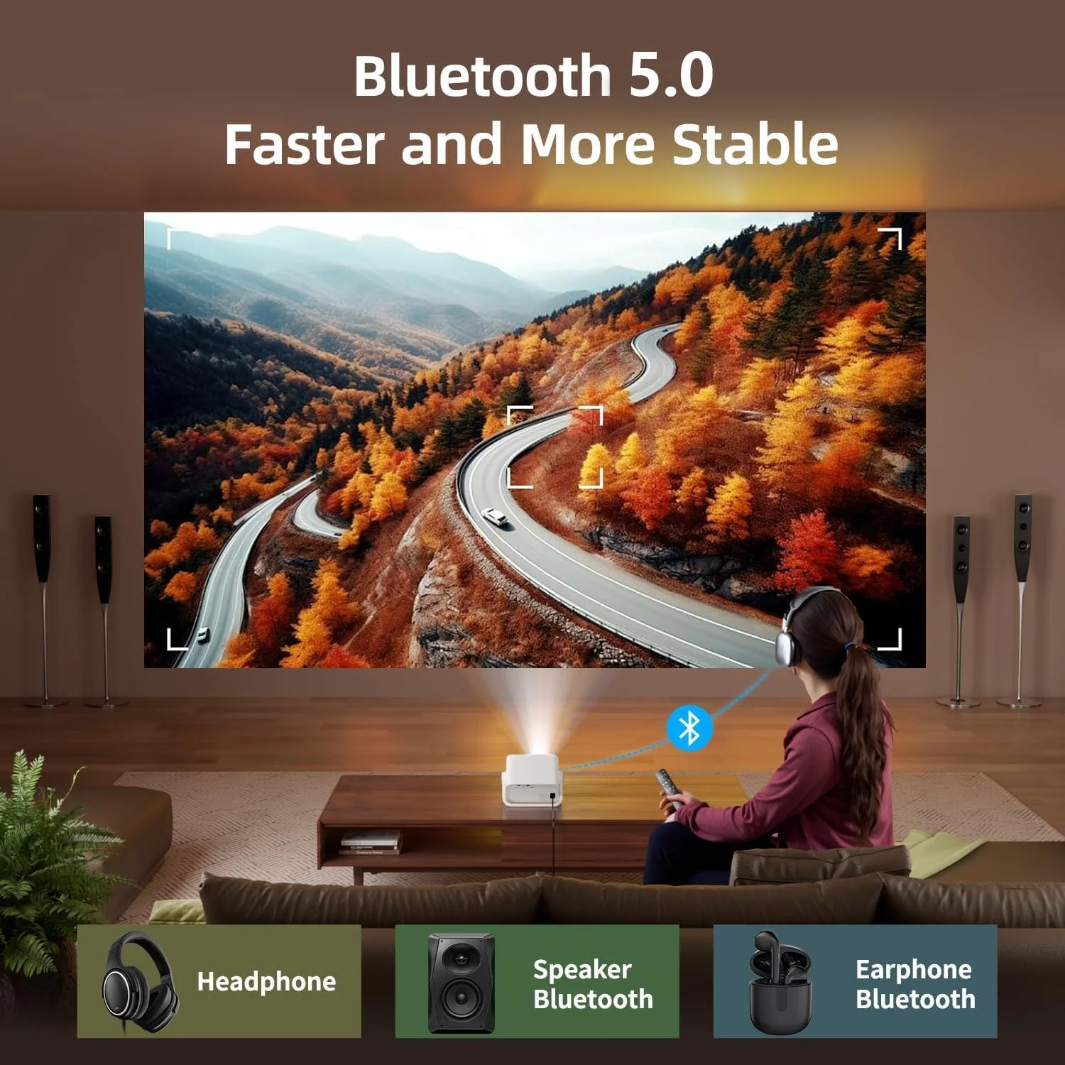 پروژکتور قابل حمل مینی با قابلیت تنظیم 360 درجه و پایه دوگانه، فوکوس الکتریکی خودکار AI و اصلاح کیستون، بلوتوث 5.0، پشتیبانی از 1080P، مناسب برای فیلم در فضای باز، سازگار با HDMI/USB/تلفن - نسخه ارتقا یافته 2025 پروژکتور قابل حمل مینی با قابلیت تنظیم 360 درجه و پایه دوگانه، فوکوس الکتریکی خودکار AI و اصلاح کیستون، بلوتوث 5.0، پشتیبانی از 1080P، مناسب برای فیلم در فضای باز، سازگار با HDMI/USB/تلفن - نسخه ارتقا یافته 2025