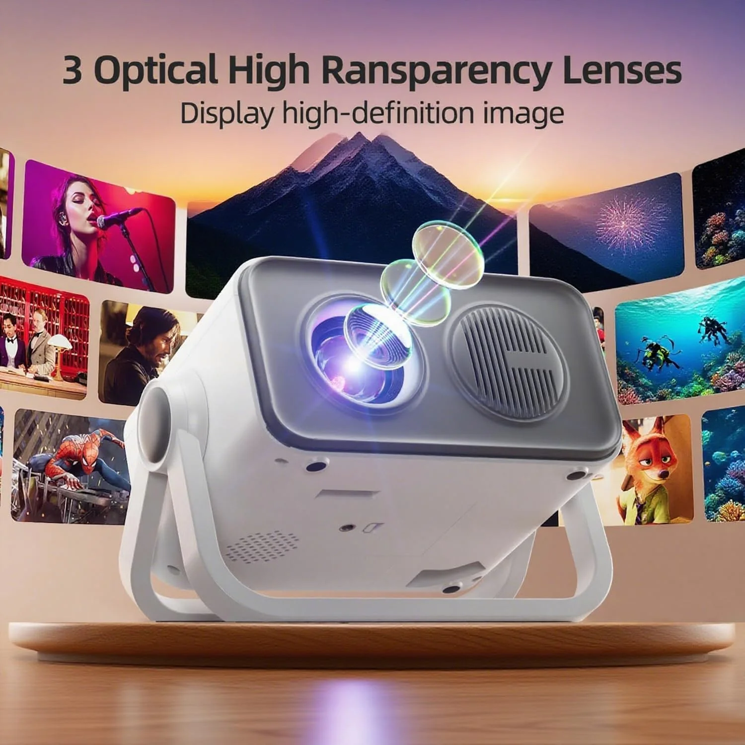 پروژکتور قابل حمل مینی با قابلیت تنظیم 360 درجه و پایه دوگانه، فوکوس الکتریکی خودکار AI و اصلاح کیستون، بلوتوث 5.0، پشتیبانی از 1080P، مناسب برای فیلم در فضای باز، سازگار با HDMI/USB/تلفن - نسخه ارتقا یافته 2025 پروژکتور قابل حمل مینی با قابلیت تنظیم 360 درجه و پایه دوگانه، فوکوس الکتریکی خودکار AI و اصلاح کیستون، بلوتوث 5.0، پشتیبانی از 1080P، مناسب برای فیلم در فضای باز، سازگار با HDMI/USB/تلفن - نسخه ارتقا یافته 2025