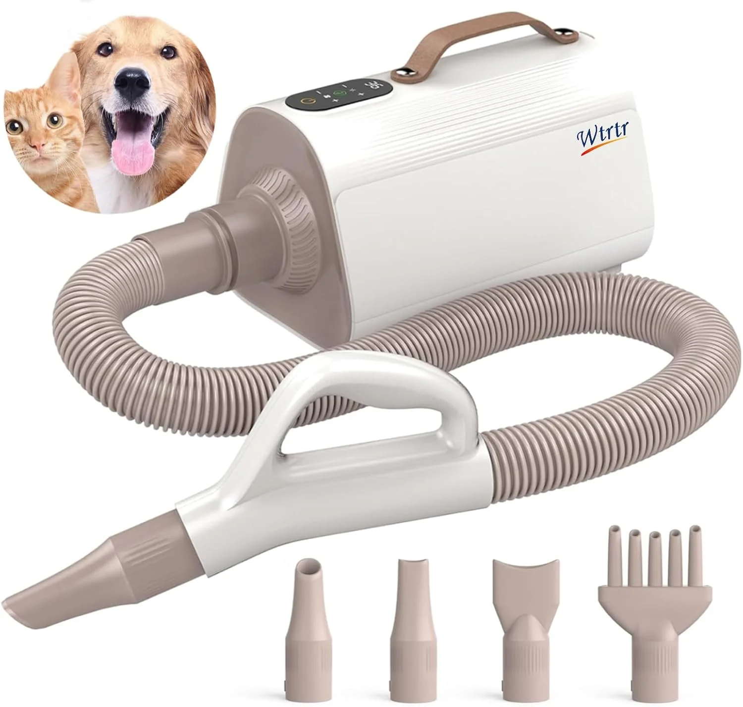 دستگاه خشک کن حیوانات خانگی Wtrtr، دمنده پرقدرت با سرعت بالا برای سگ و گربه (BLX01A)