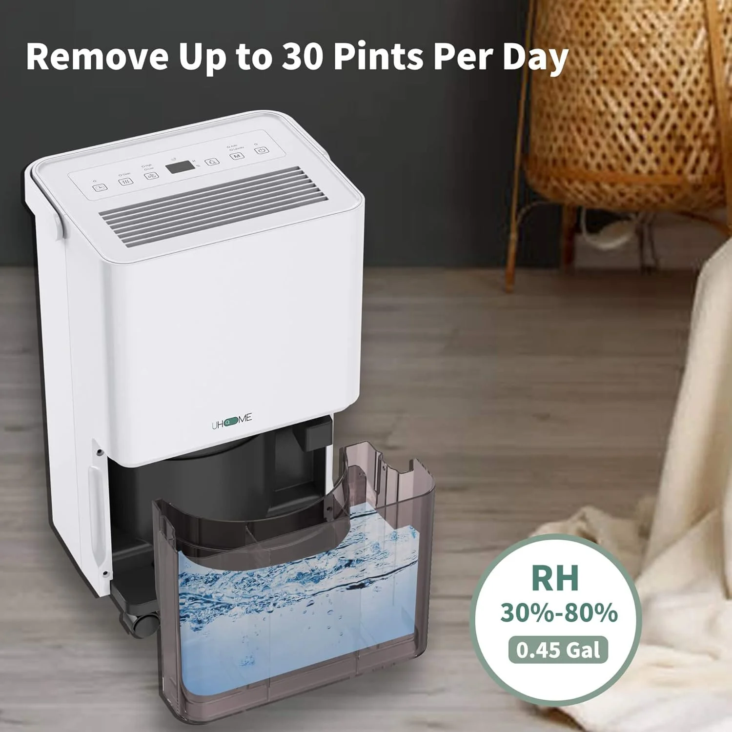 دستگاه رطوبت گیر 30 پینت Uhome - برای زیرزمین با فیلتر کربن فعال، فوق العاده بی صدا، سنسور رطوبت، خاموش شدن خودکار، شلنگ تخلیه مداوم - رطوبت گیر ایده آل برای خانه، رطوبت گیر 1500 فوت مربع دستگاه رطوبت گیر 30 پینت Uhome - برای زیرزمین با فیلتر کربن فعال، فوق العاده بی صدا، سنسور رطوبت، خاموش شدن خودکار، شلنگ تخلیه مداوم - رطوبت گیر ایده آل برای خانه، رطوبت گیر 1500 فوت مربع