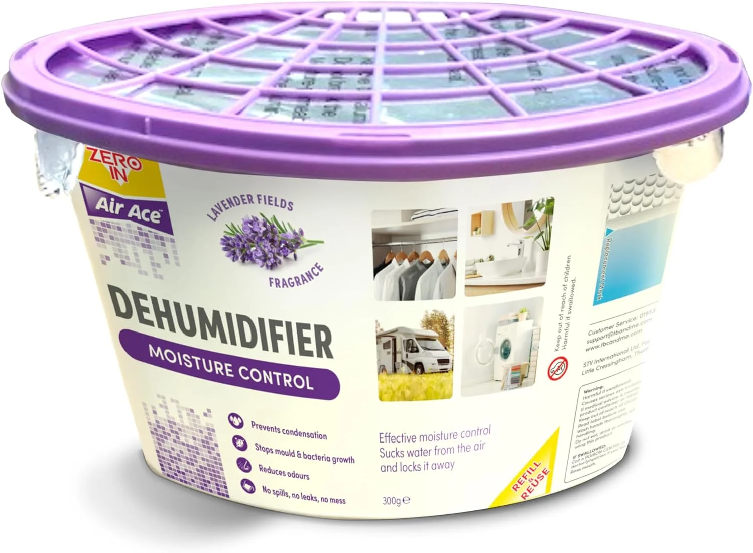 رطوبت گیر قابل شارژ Zero In - رایحه اسطوخودوس - 300 گرم | جذب کننده رطوبت برای کمد لباس، کابینت، اتاق خواب و فضاهای ذخیره سازی | جلوگیری از کپک، قارچ و رطوبت | سازگار با محیط زیست و قابل استفاده مجدد رطوبت گیر قابل شارژ Zero In - رایحه اسطوخودوس - 300 گرم | جذب کننده رطوبت برای کمد لباس، کابینت، اتاق خواب و فضاهای ذخیره سازی | جلوگیری از کپک، قارچ و رطوبت | سازگار با محیط زیست و قابل استفاده مجدد