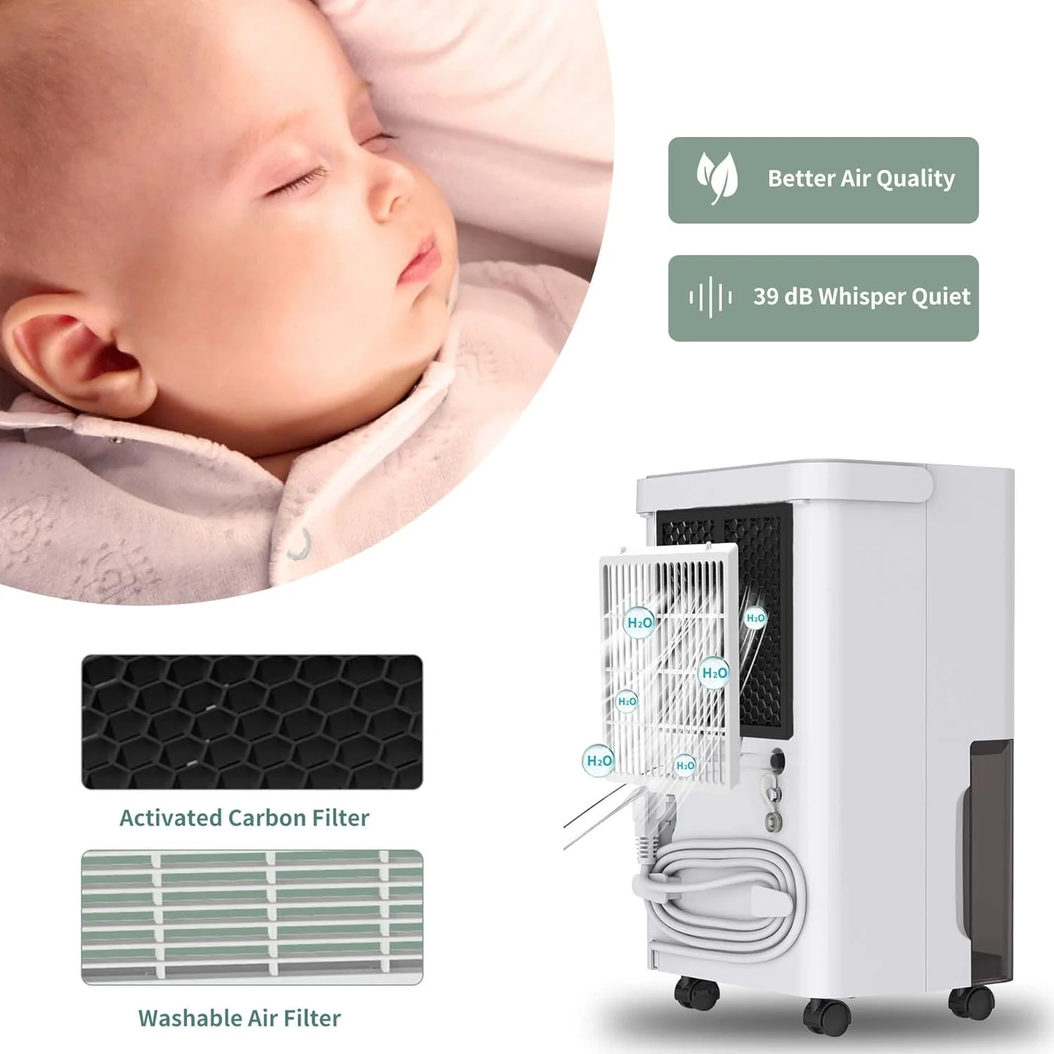 دستگاه رطوبت گیر 30 پینت Uhome - برای زیرزمین با فیلتر کربن فعال، فوق العاده بی صدا، سنسور رطوبت، خاموش شدن خودکار، شلنگ تخلیه مداوم - رطوبت گیر ایده آل برای خانه، رطوبت گیر 1500 فوت مربع دستگاه رطوبت گیر 30 پینت Uhome - برای زیرزمین با فیلتر کربن فعال، فوق العاده بی صدا، سنسور رطوبت، خاموش شدن خودکار، شلنگ تخلیه مداوم - رطوبت گیر ایده آل برای خانه، رطوبت گیر 1500 فوت مربع