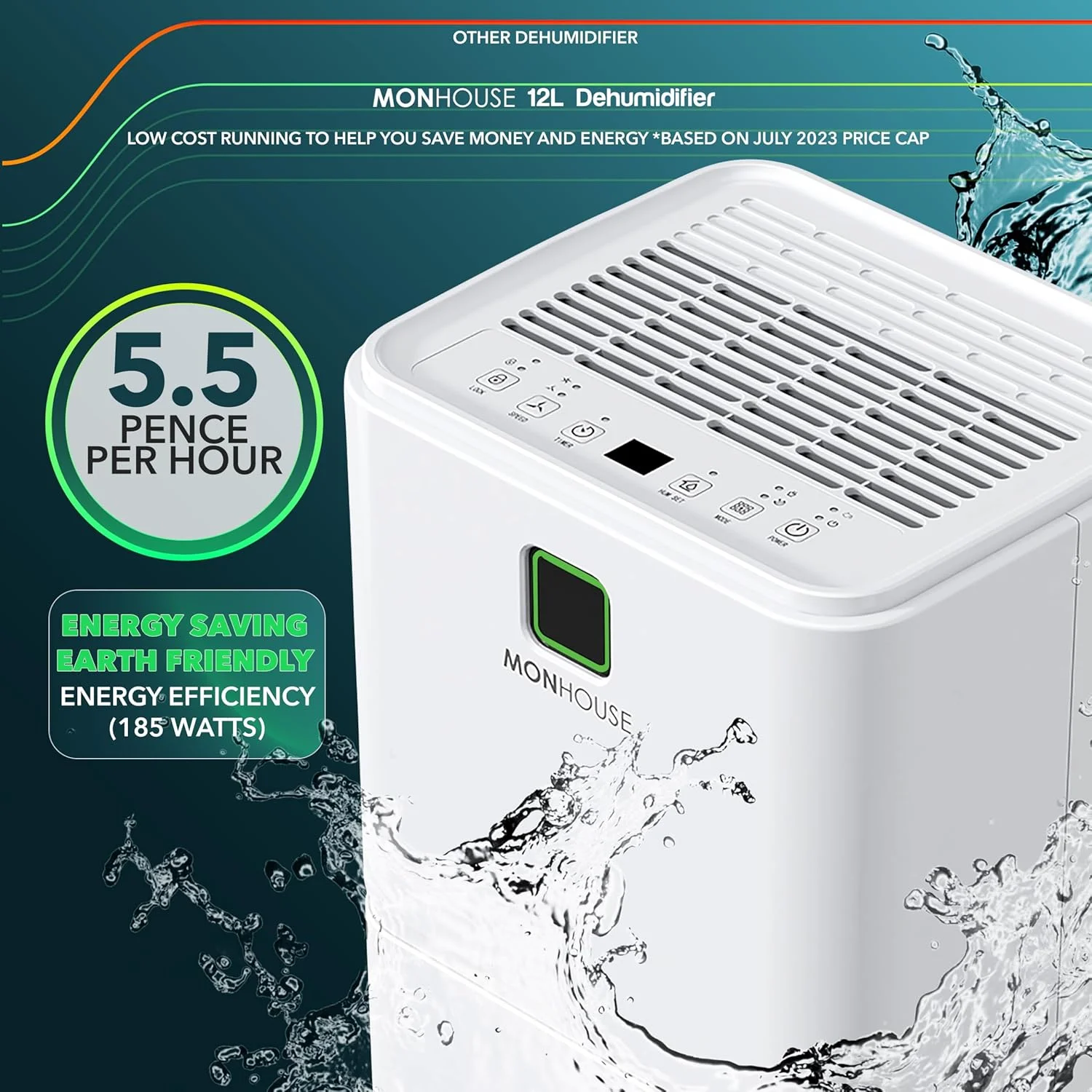 رطوبت گیر دیجیتال 12 لیتری MONHOUSE - حالت خواب، تایمر 24 ساعته برای خشک کردن لباس، اتاق خواب، زیرزمین، گاراژ و آشپزخانه - از بین برنده رطوبت، نم و تراکم قابل حمل - جذب کننده رطوبت بی صدا رطوبت گیر دیجیتال 12 لیتری MONHOUSE - حالت خواب، تایمر 24 ساعته برای خشک کردن لباس، اتاق خواب، زیرزمین، گاراژ و آشپزخانه - از بین برنده رطوبت، نم و تراکم قابل حمل - جذب کننده رطوبت بی صدا