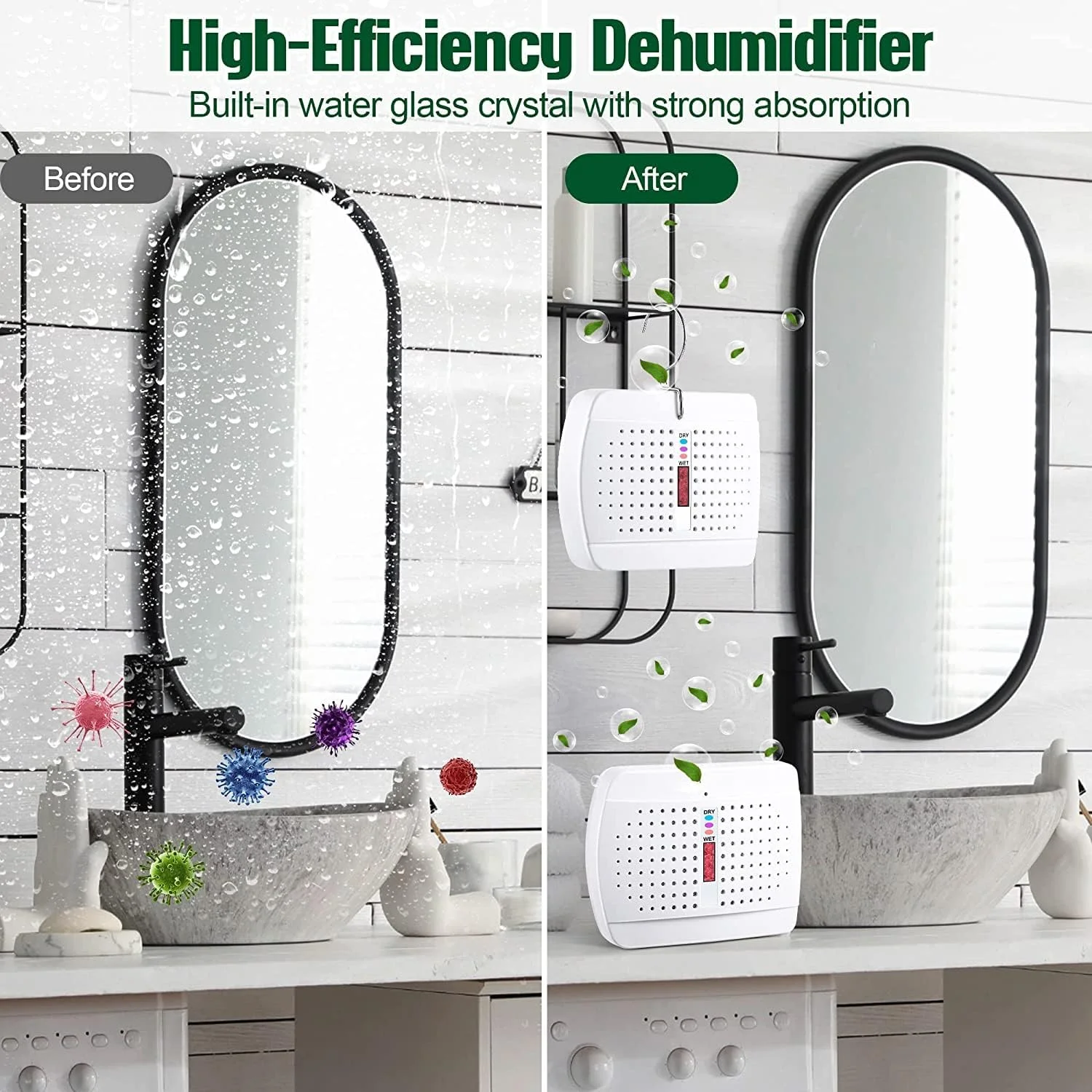 رطوبت گیر کوچک قابل شارژ NALACAL، جذب کننده رطوبت مینی برای فضاهای بسته، کابینت، کمد و حمام رطوبت گیر کوچک قابل شارژ NALACAL، جذب کننده رطوبت مینی برای فضاهای بسته، کابینت، کمد و حمام