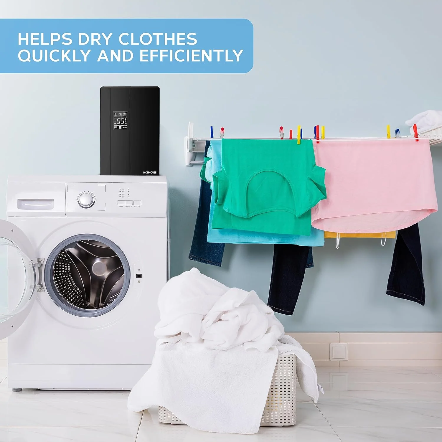 دستگاه رطوبت گیر خانگی پریمیوم MONHOUSE - مخزن 2200 میلی لیتری - دارای کنترل از راه دور، حالت خواب و یخ زدایی، نمایشگر LED، تایمر 24 ساعته و خاموش شدن خودکار هنگام پر شدن مخزن - جاذب رطوبت الکتریکی فوق العاده بی صدا - مشکی دستگاه رطوبت گیر خانگی پریمیوم MONHOUSE - مخزن 2200 میلی لیتری - دارای کنترل از راه دور، حالت خواب و یخ زدایی، نمایشگر LED، تایمر 24 ساعته و خاموش شدن خودکار هنگام پر شدن مخزن - جاذب رطوبت الکتریکی فوق العاده بی صدا - مشکی