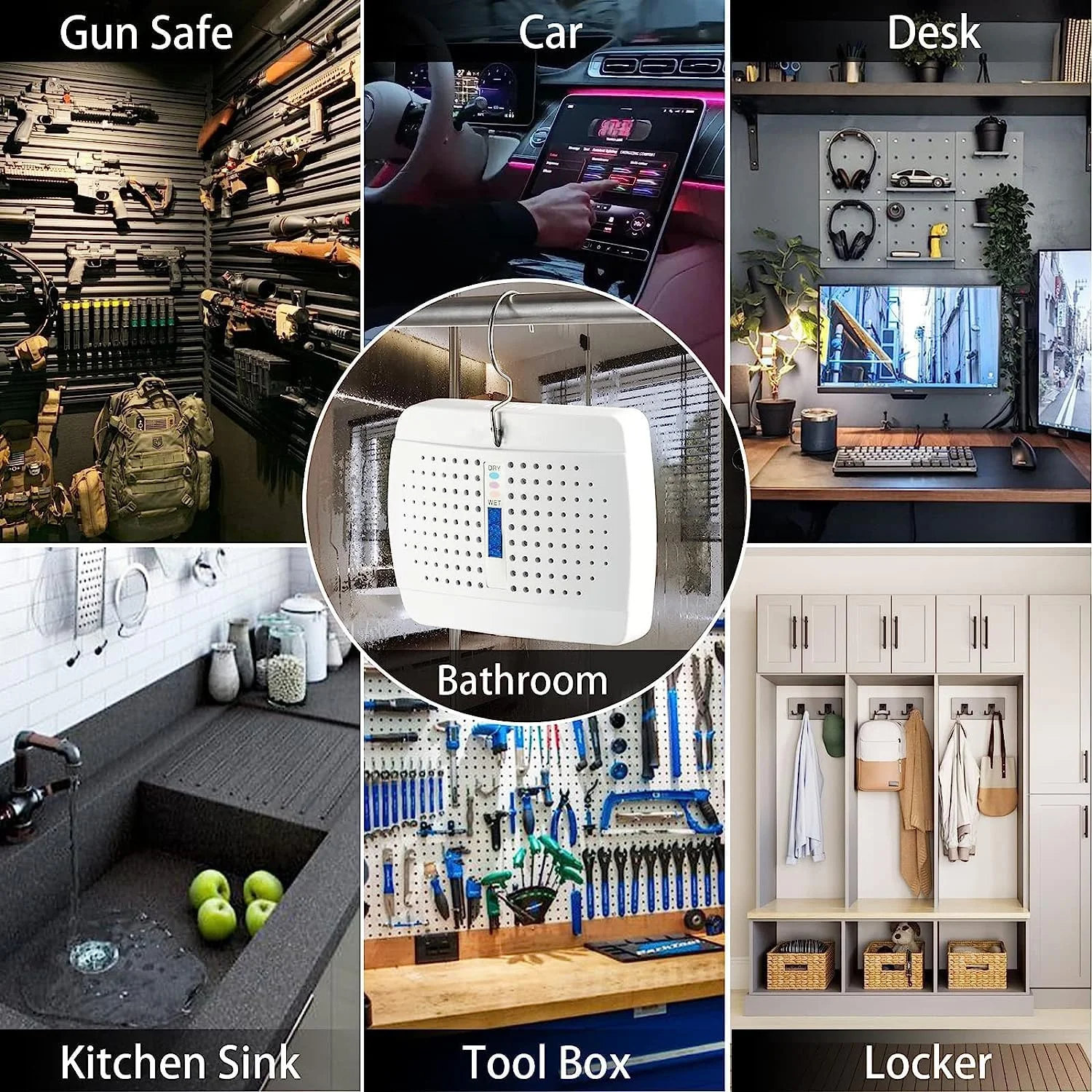 رطوبت گیر کوچک قابل شارژ NALACAL، جذب کننده رطوبت مینی برای فضاهای بسته، کابینت، کمد و حمام رطوبت گیر کوچک قابل شارژ NALACAL، جذب کننده رطوبت مینی برای فضاهای بسته، کابینت، کمد و حمام