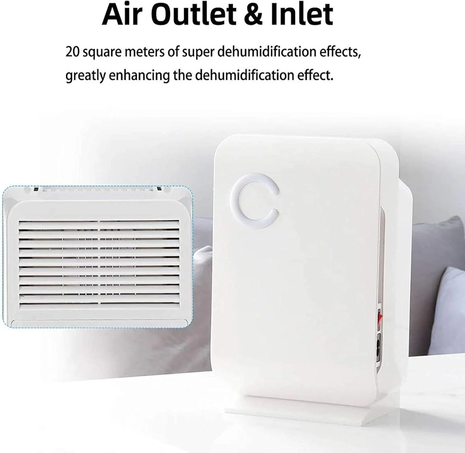 رطوبت گیر 1.3 لیتری MAHWTF، خشک کن هوای کوچک قابل حمل خانگی، جذب کننده رطوبت، کم صدا مناسب اتاق و کمد، دارای دکمه تک لمسی و دستگیره قابل حمل