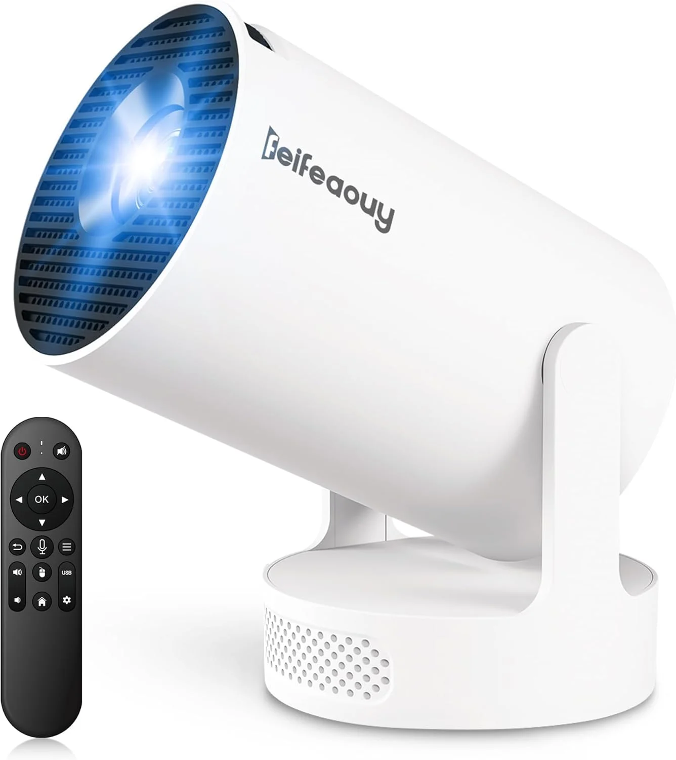 پروژکتور مینی 4K با وای فای بلوتوث 5.4 - پروژکتور هوشمند قابل حمل برای اتاق خواب و سینمای خانگی، دارای گواهینامه نتفلیکس، تصحیح خودکار کیستون، اندروید 11، کنترل صوتی، ریموت کنترل ایر ماوس (HY300Ultra) پروژکتور مینی 4K با وای فای بلوتوث 5.4 - پروژکتور هوشمند قابل حمل برای اتاق خواب و سینمای خانگی، دارای گواهینامه نتفلیکس، تصحیح خودکار کیستون، اندروید 11، کنترل صوتی، ریموت کنترل ایر ماوس (HY300Ultra)