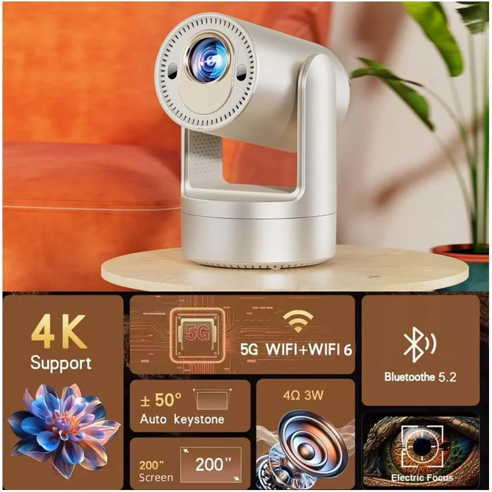پروژکتور مینی قابل حمل – پروژکتور جیبی پیکو سه بعدی با Wi-Fi و بلندگوهای داخلی برای استفاده در خانه، فضای باز، تجارت و آموزش پروژکتور مینی قابل حمل – پروژکتور جیبی پیکو سه بعدی با Wi-Fi و بلندگوهای داخلی برای استفاده در خانه، فضای باز، تجارت و آموزش