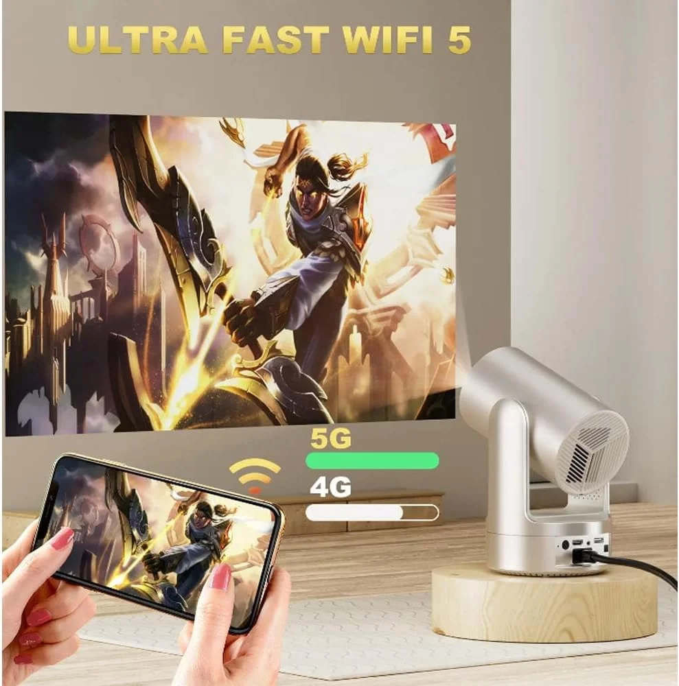 پروژکتور مینی قابل حمل – پروژکتور جیبی پیکو سه بعدی با Wi-Fi و بلندگوهای داخلی برای استفاده در خانه، فضای باز، تجارت و آموزش پروژکتور مینی قابل حمل – پروژکتور جیبی پیکو سه بعدی با Wi-Fi و بلندگوهای داخلی برای استفاده در خانه، فضای باز، تجارت و آموزش