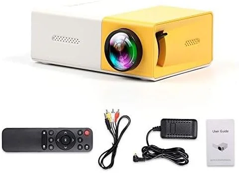 پروژکتور LED کوچک قابل حمل - پروژکتور ویدئویی LCD HD با رابط های HDMI، USB و AV، کنترل از راه دور، روشنایی 400 لومن برای سینمای خانگی، فیلم های فضای باز، مهمانی ها، بازی و سرگرمی کودکان