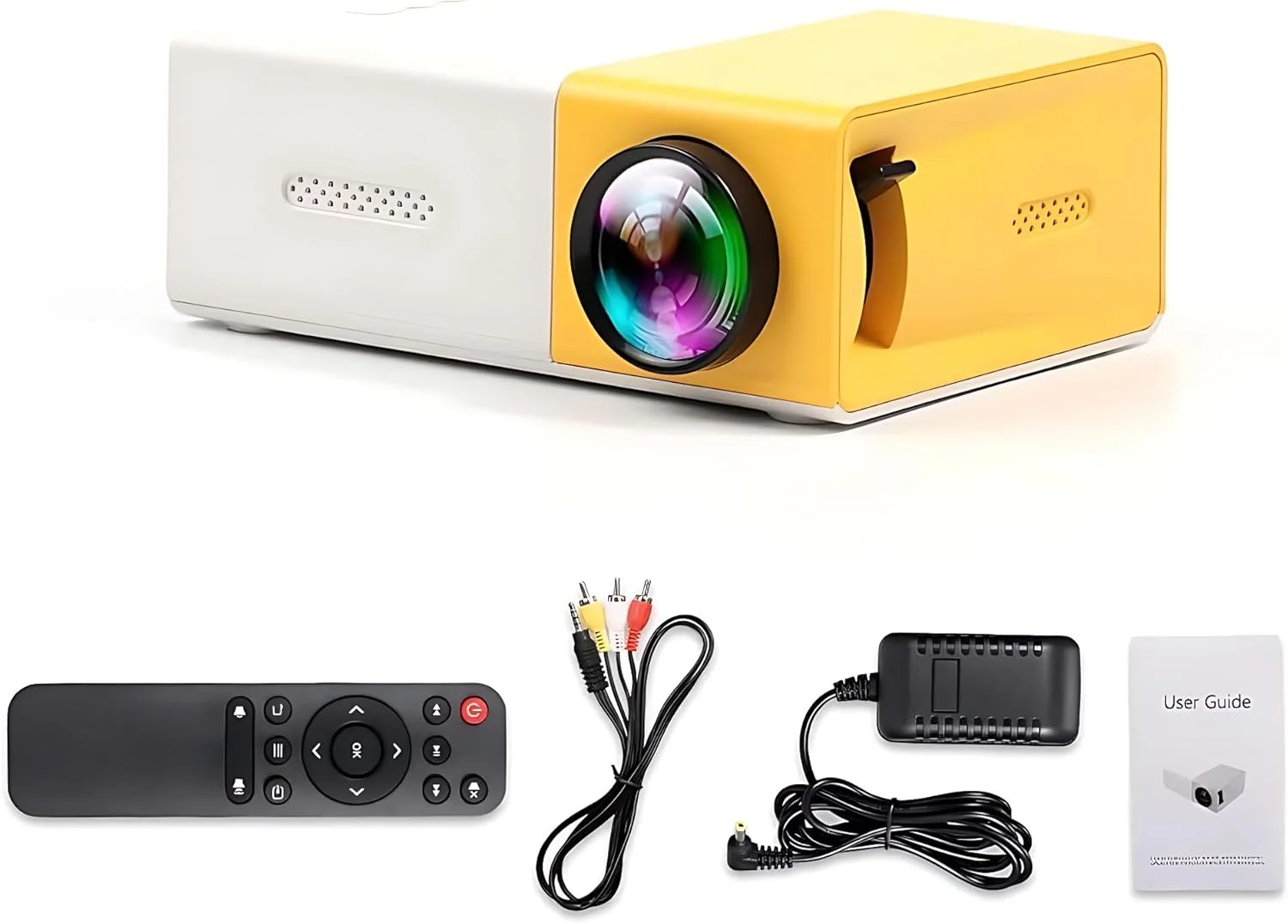 پروژکتور مینی قابل حمل MAKS & CO | پروژکتور ویدئویی HD با رابط های USB AV | کنترل از راه دور، پروژکتور ال سی دی LED با 400 لومن برای سینمای خانگی، فیلم های فضای باز، تلویزیون، مهمانی ها و بازی