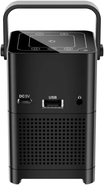 پروژکتور هوشمند قابل حمل MERLIN Cube Premium – نمایشگر 400 اینچی UHD، ال ای دی DLP با 500 انسی لومن، اصلاح زاویه خودکار، سیستم عامل اندروید، باتری 3 ساعته، 16 گیگابایت حافظه فلش، بلندگوی داخلی، سازگار با iOS/Android