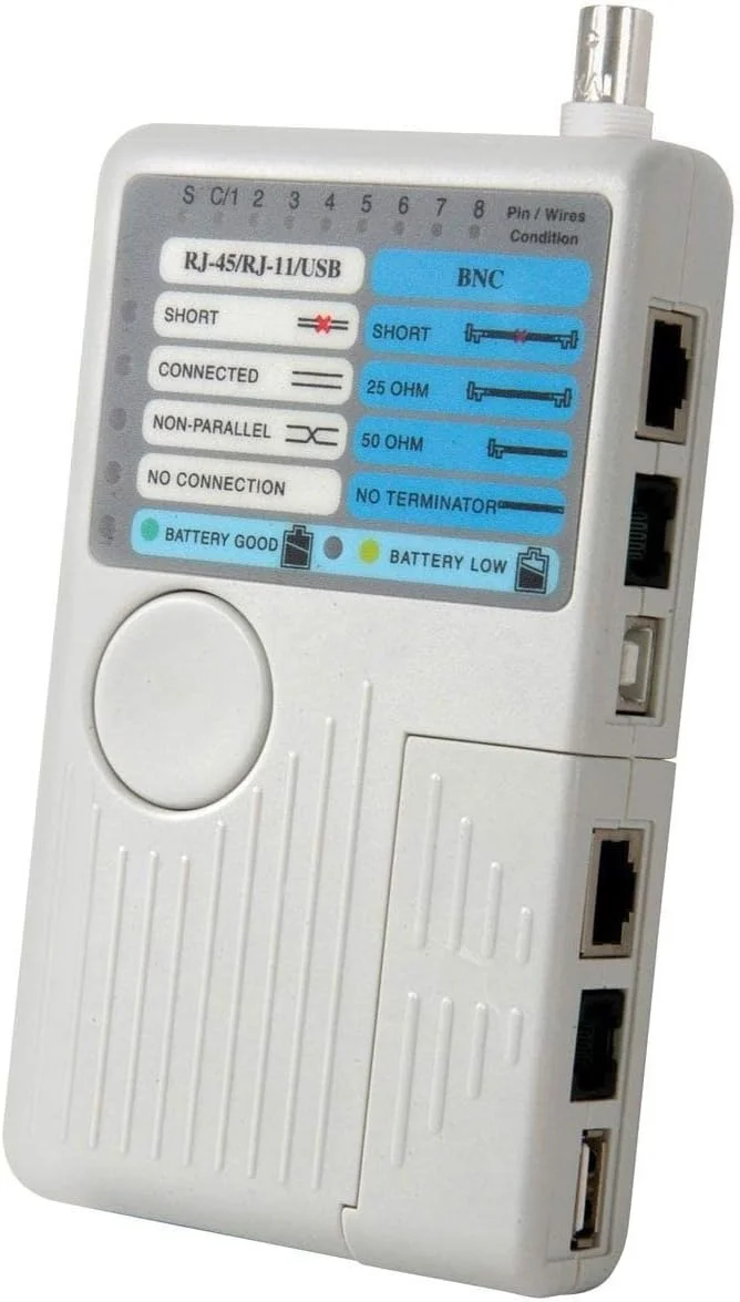 تستر کابل شبکه از راه دور 4 در 1 تلفن، RJ45 RJ11 BNC